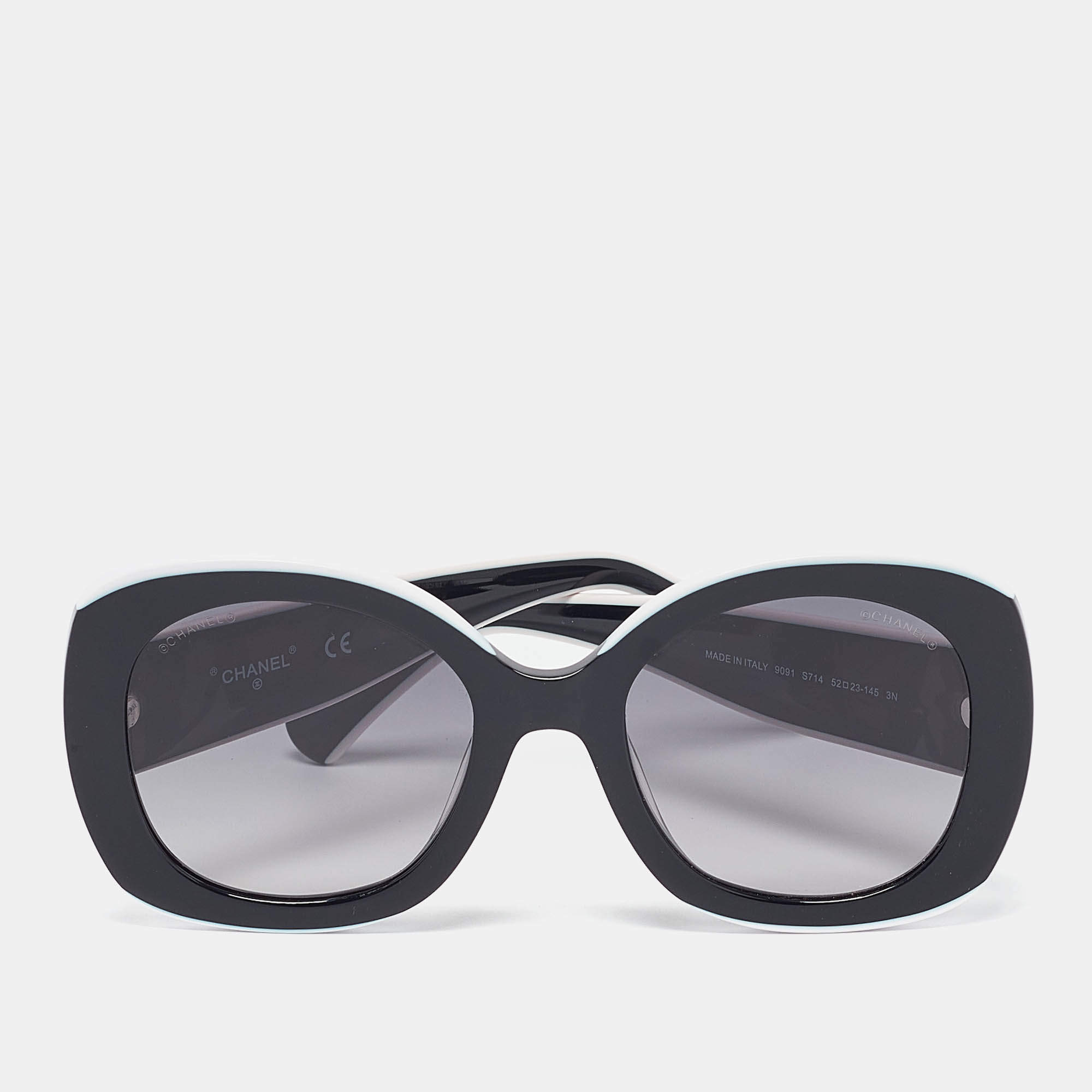 Pre Owned Chanel Black Gradient 9091 Square Sunglasses