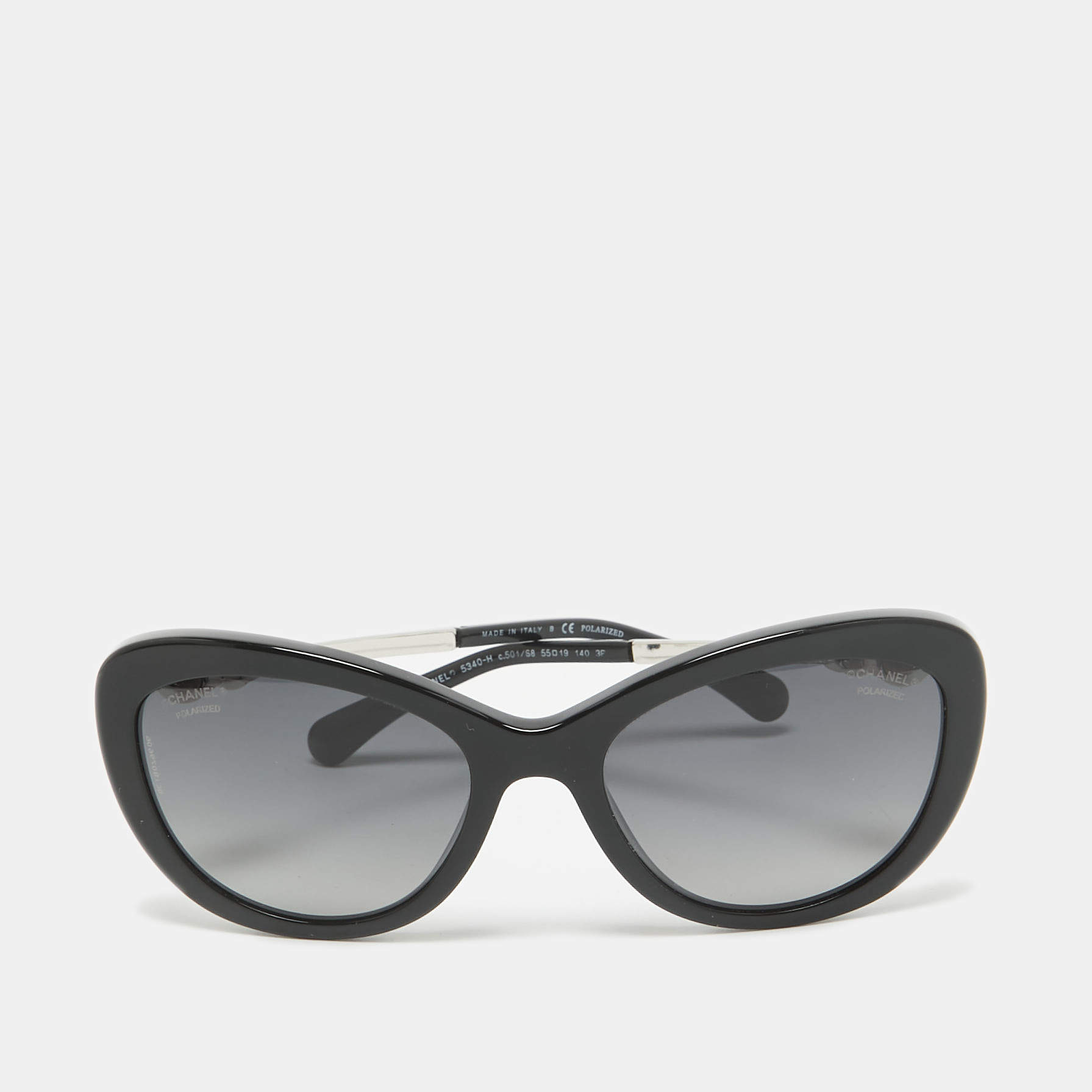 مملوكة مسبقًا Chanel Black Gradient 5340-H Pearl Cat Eye Sunglasses
