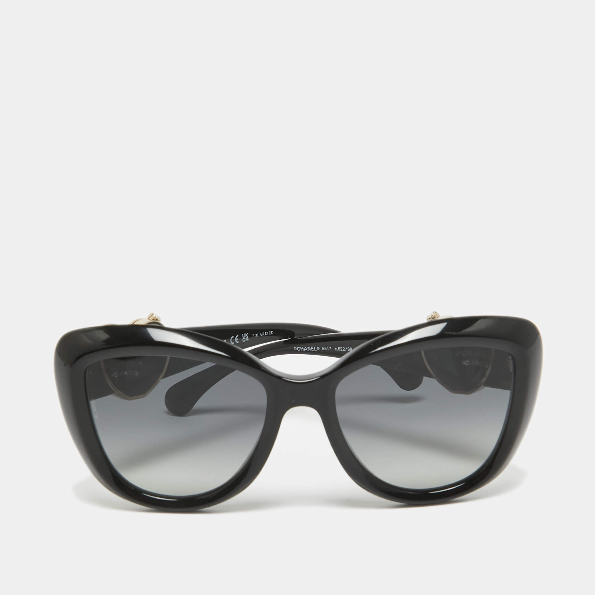 Pre Owned Chanel Black Gradient 5517 CC Heart Butterfly Sunglasses