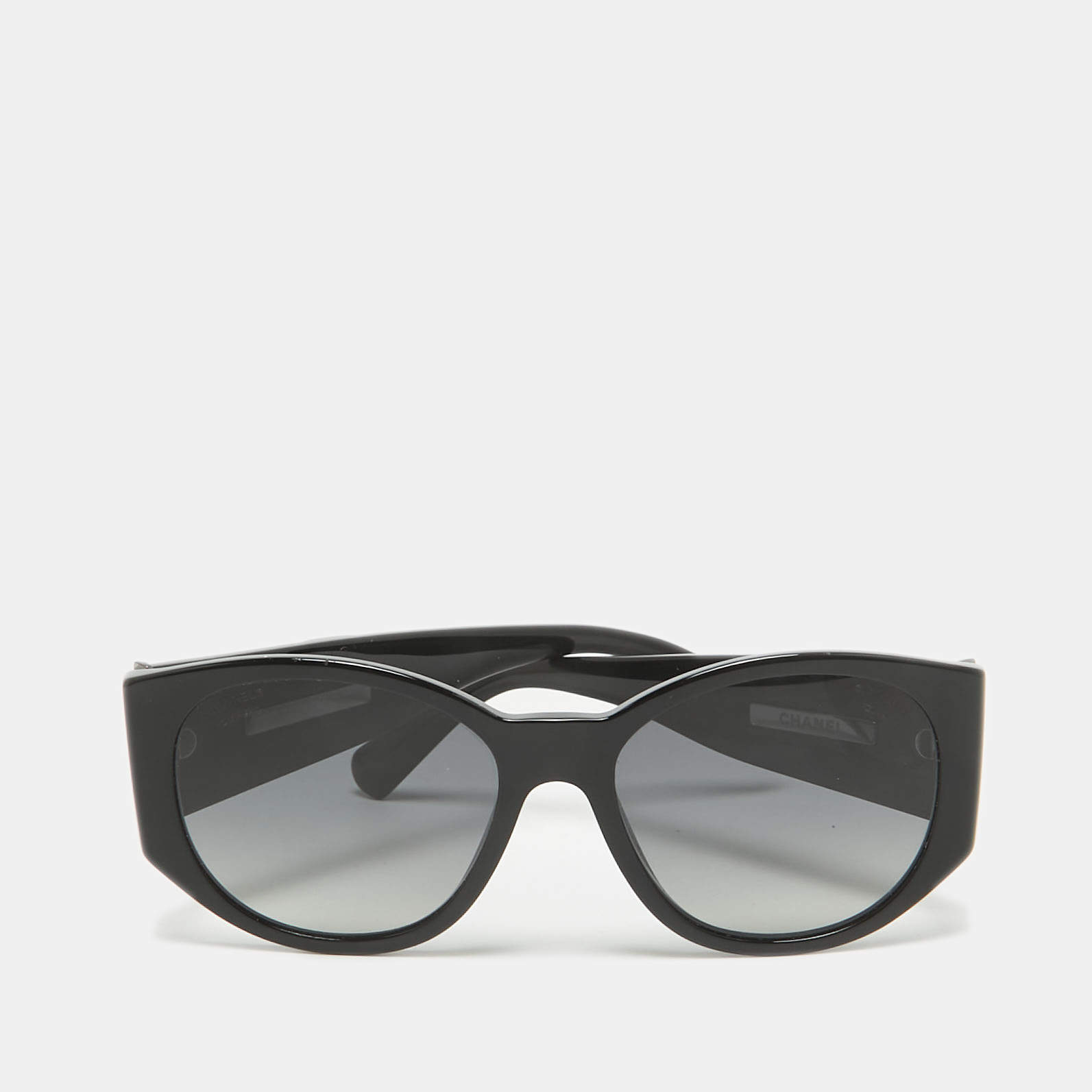 Chanel Black Gradient 5411 CC Oval Sunglasses