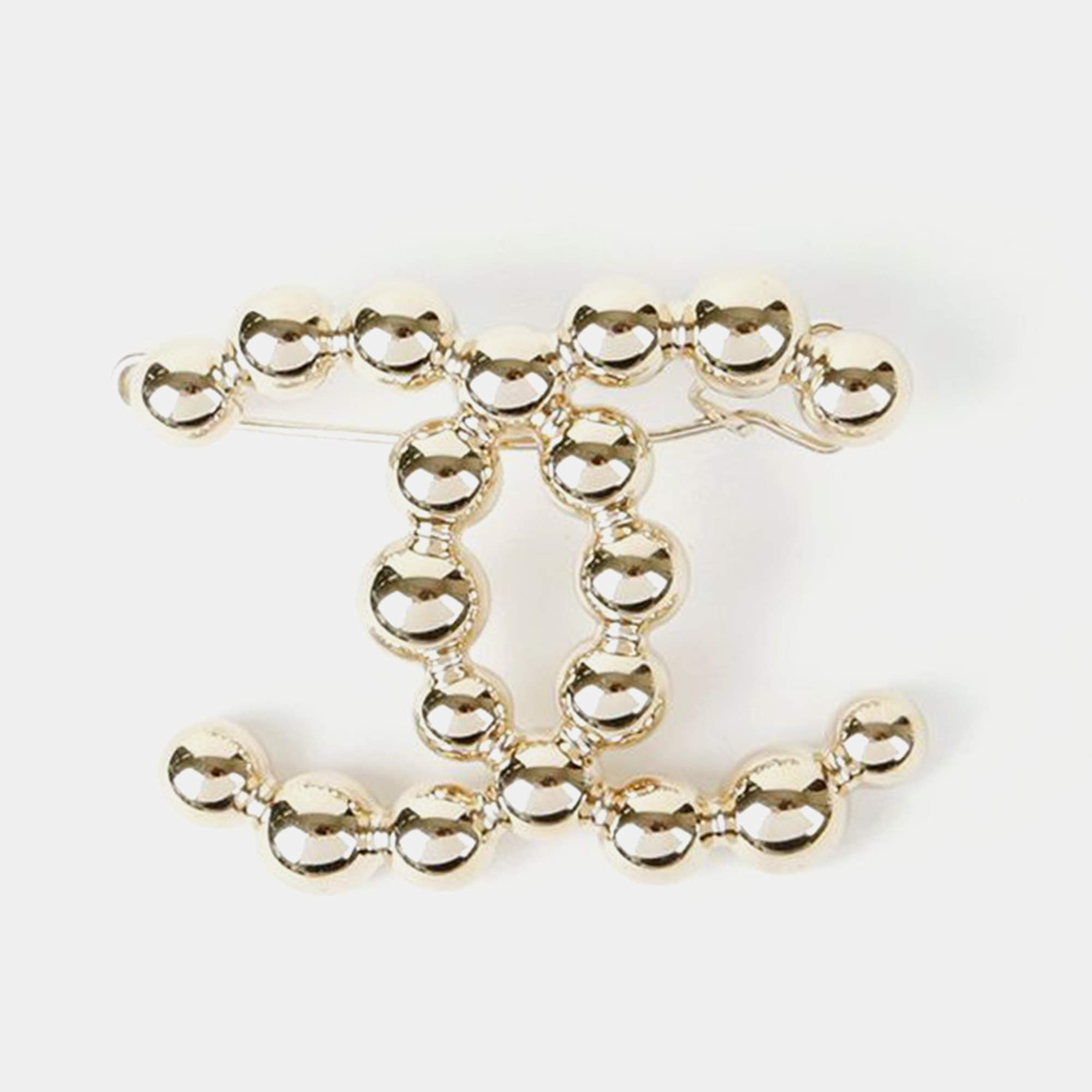 Chanel Gold-Tone Metal CC Logo Hair Clip