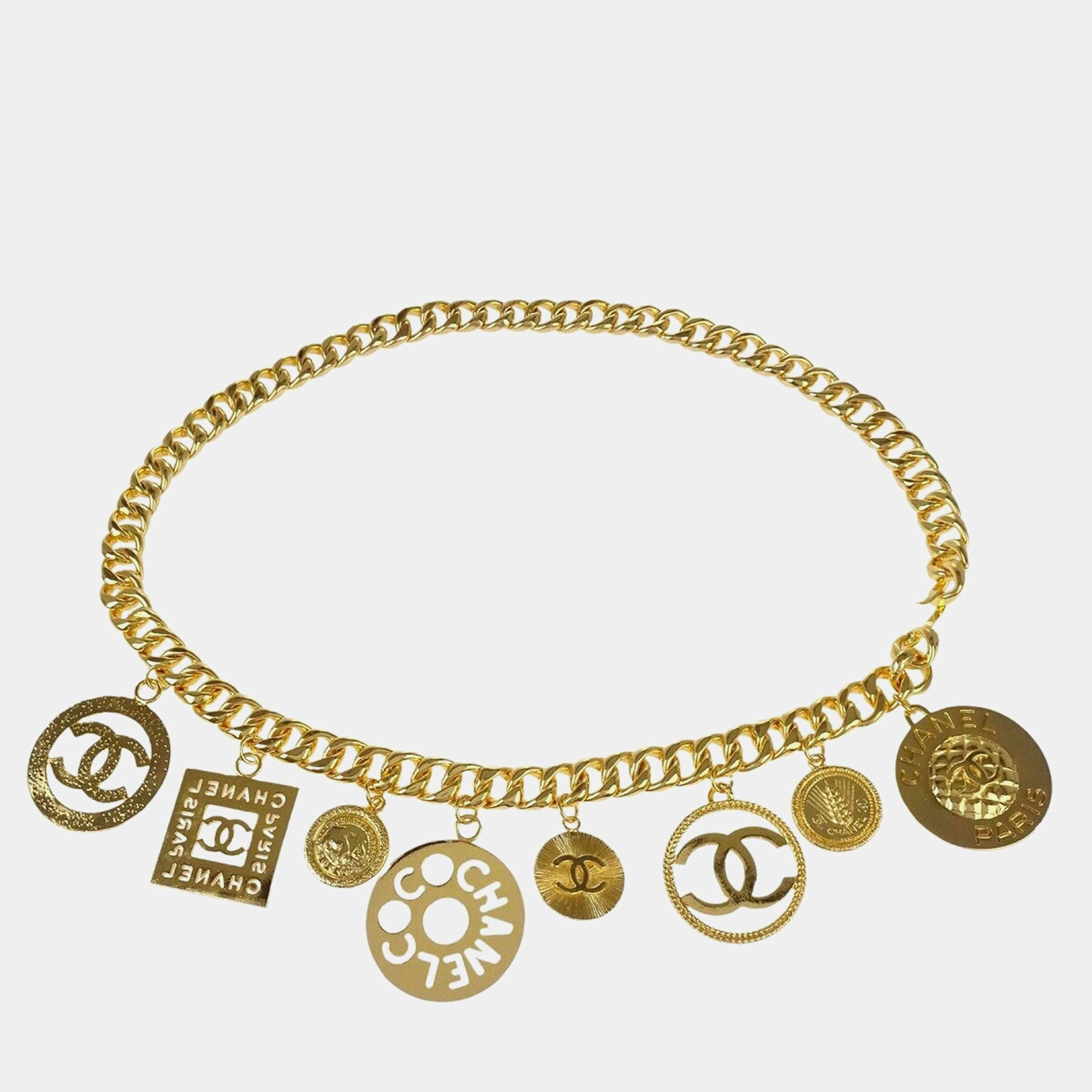 Chanel Gold Plated Icon Chain Belt 