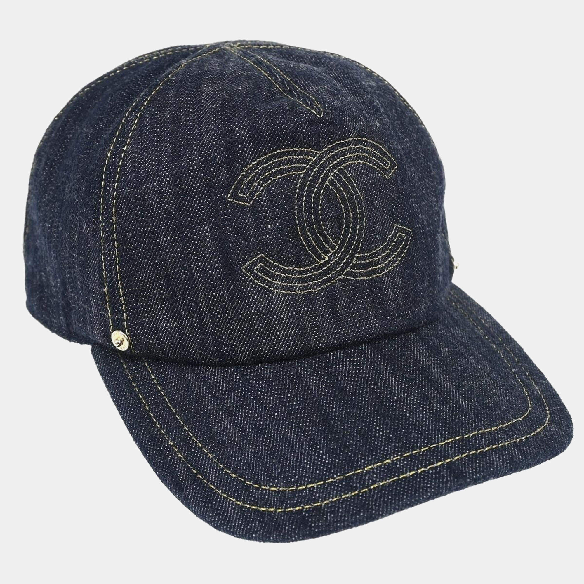 Chanel Indigo Denim Cap Hat 