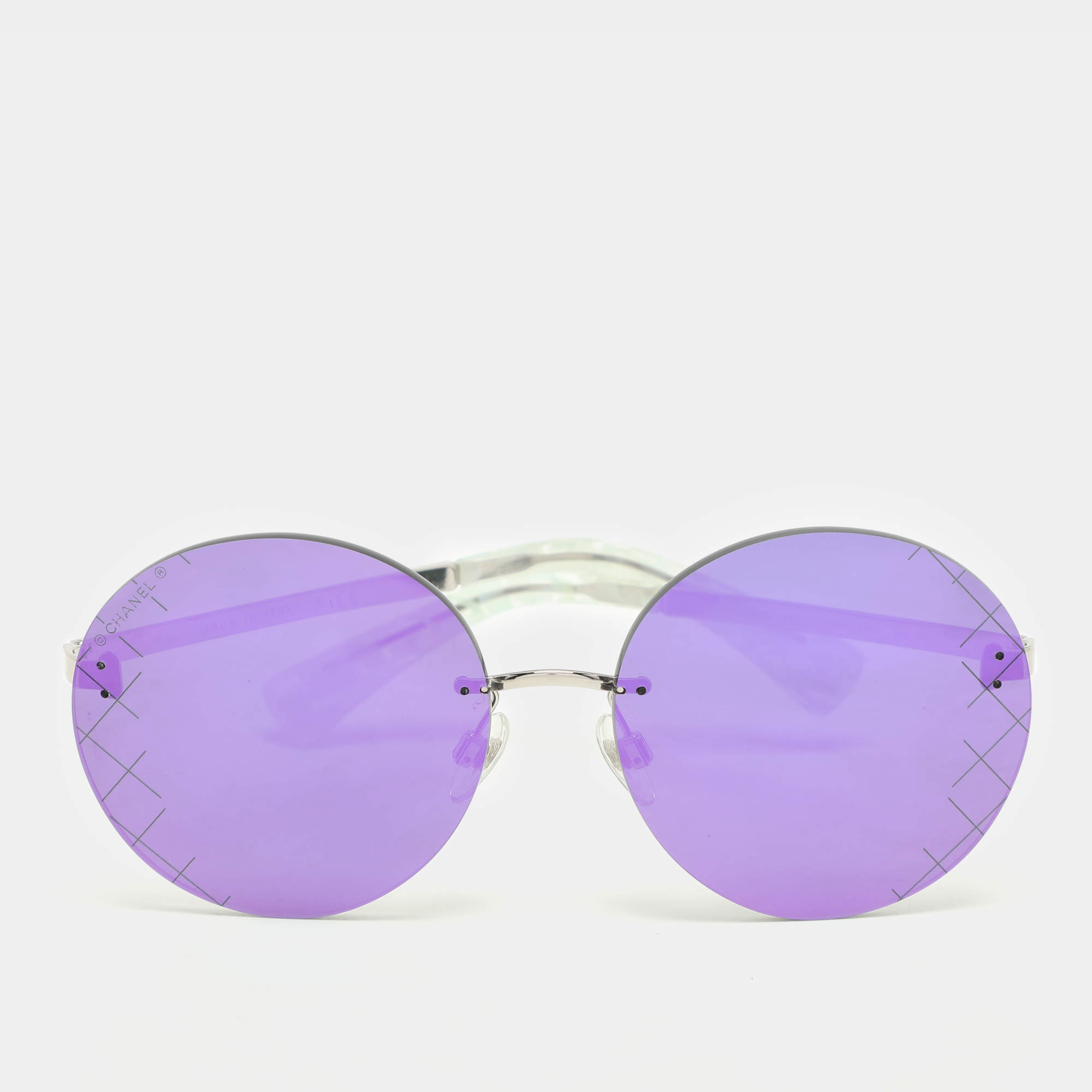 Chanel Purple 4216 Mirrored Round Sunglasses