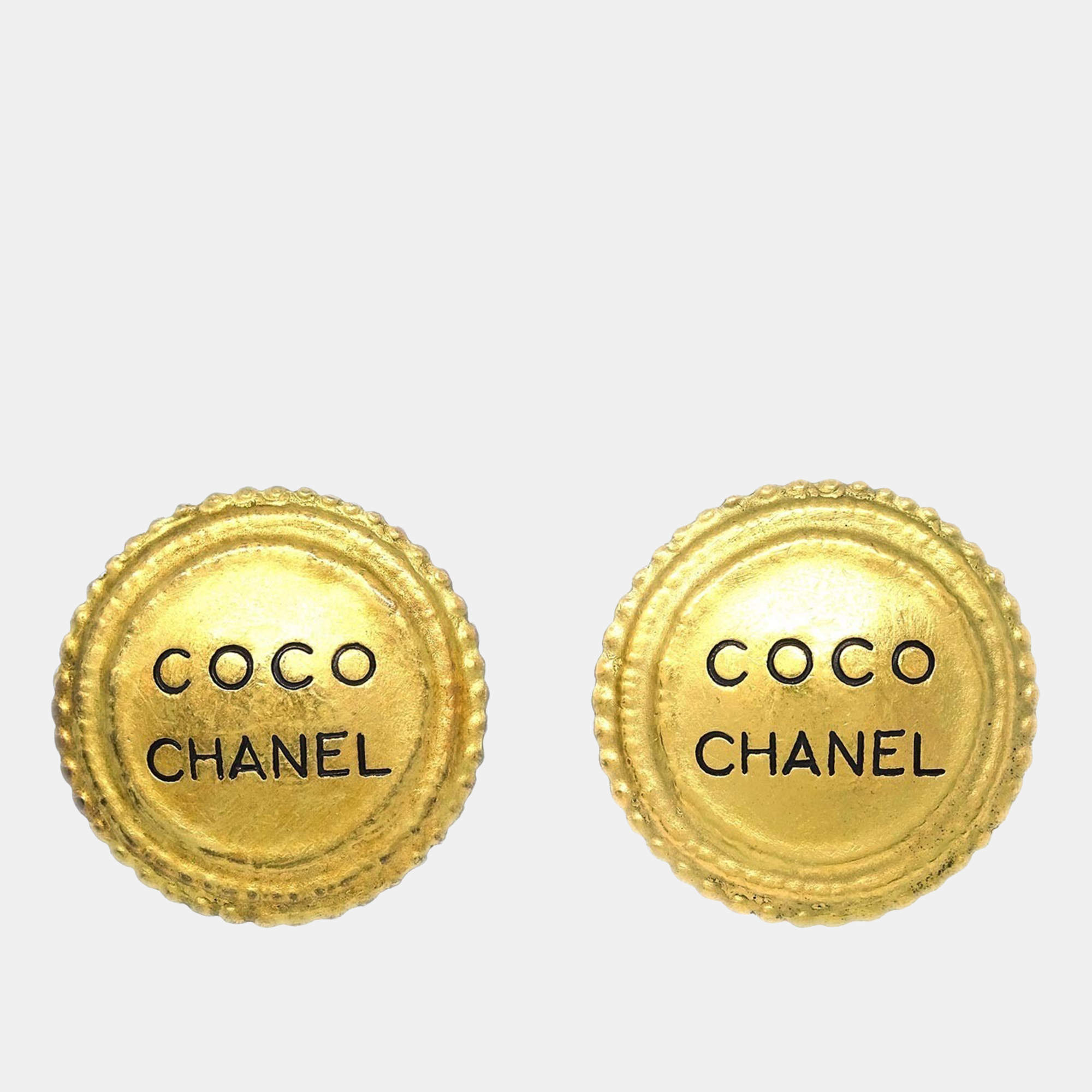 Chanel Gold Plated Clip-On Earrings 
