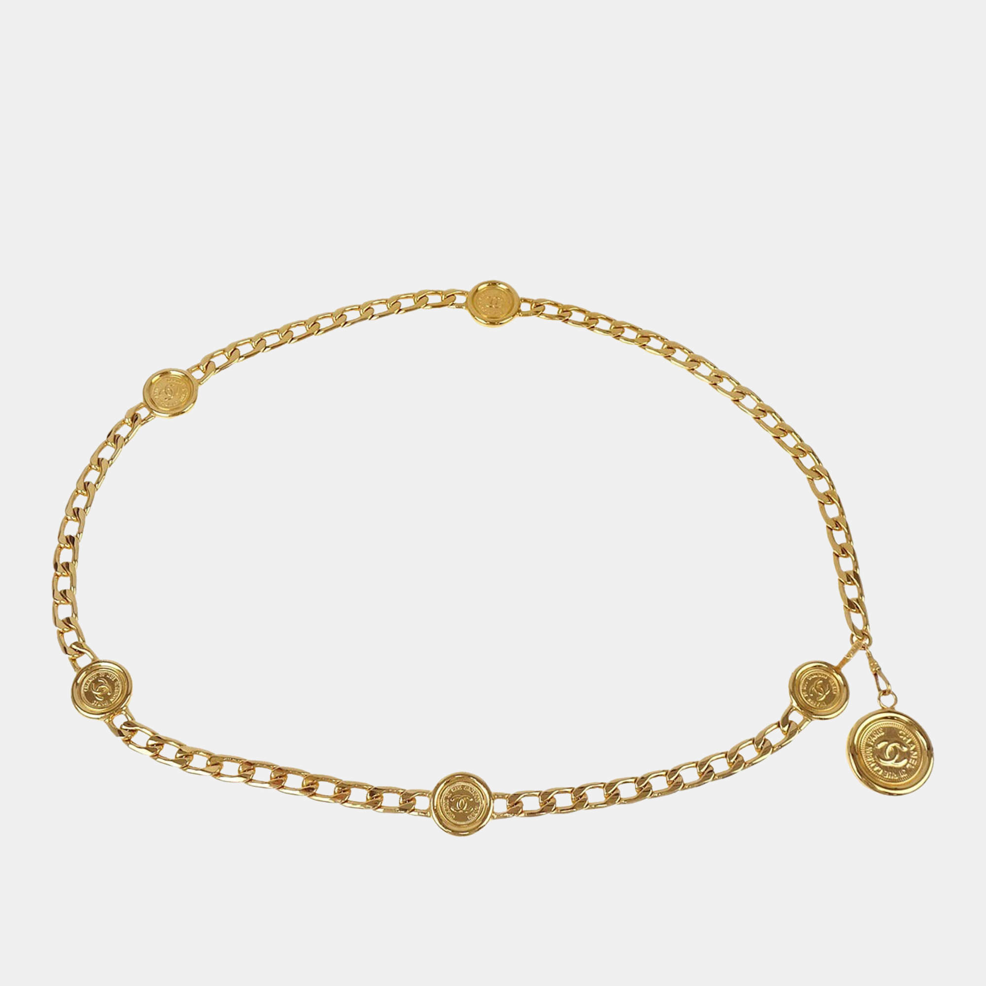 Chanel Medallion Gold Plated Chain Belt