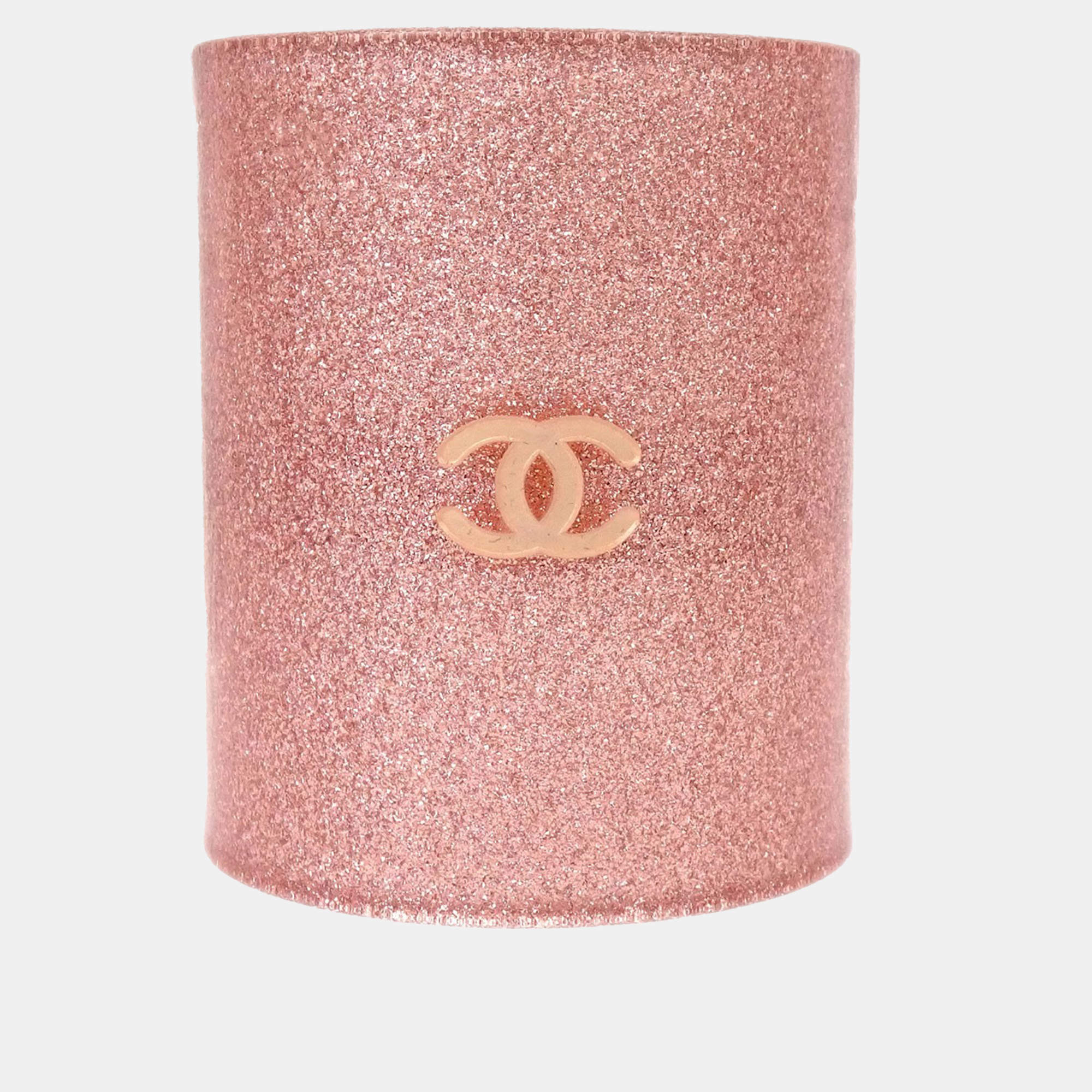 Pre Owned Chanel Hair Clip Hairpin Barrette Silver Pink