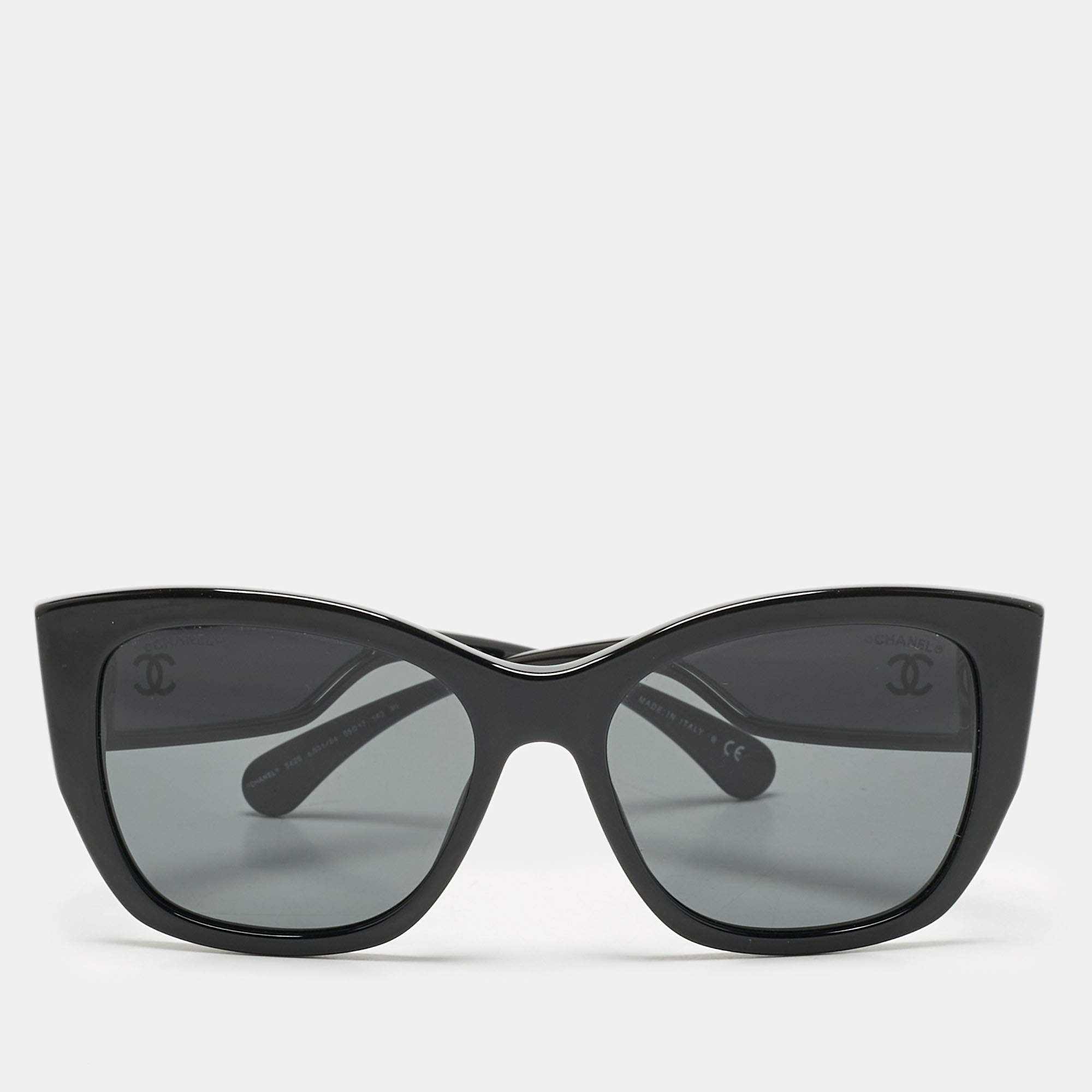 Pre Owned Chanel Black 5429 CC Butterfly Sunglasses