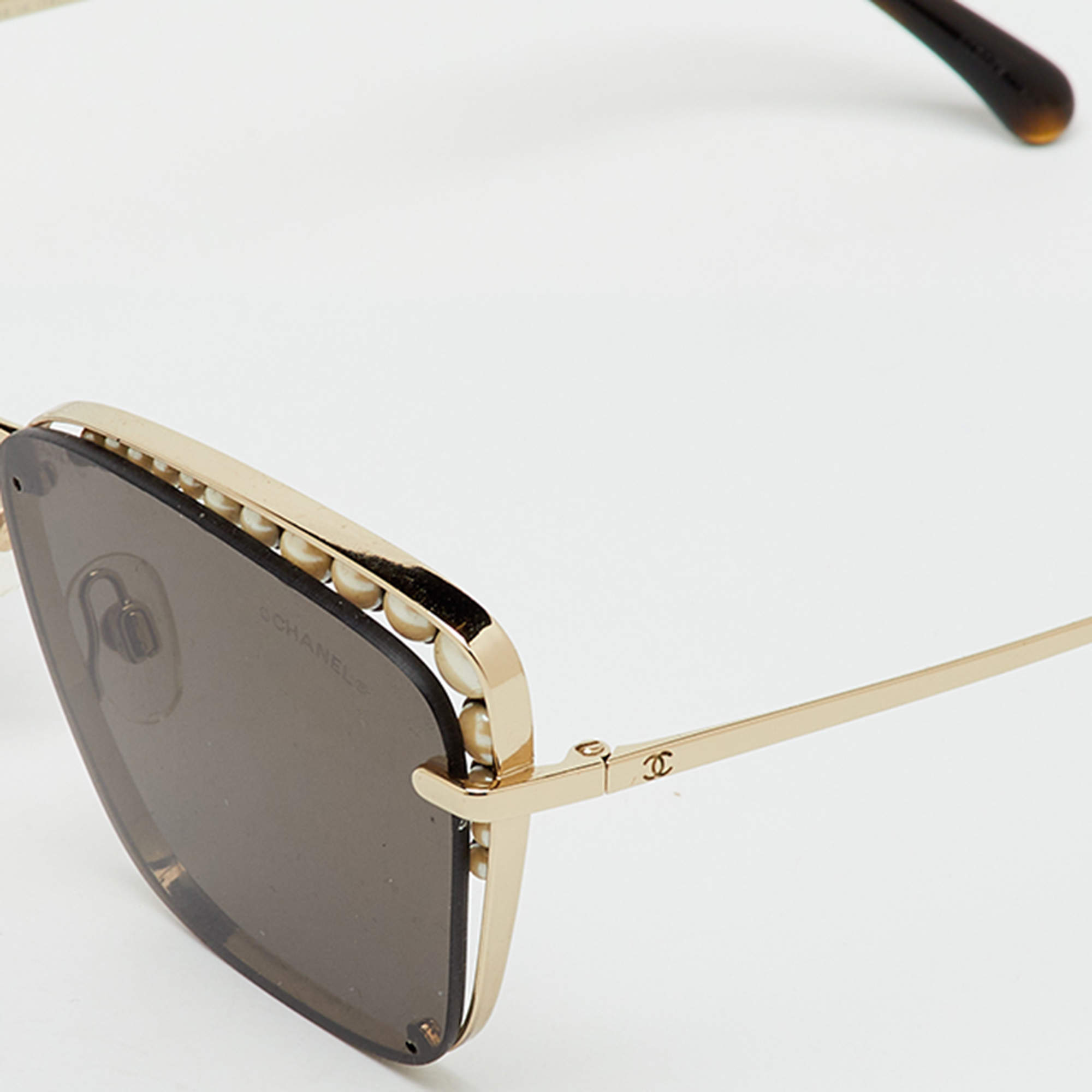 Chanel Goldtone & Leather/ Brown Gradient 4194-Q Aviator