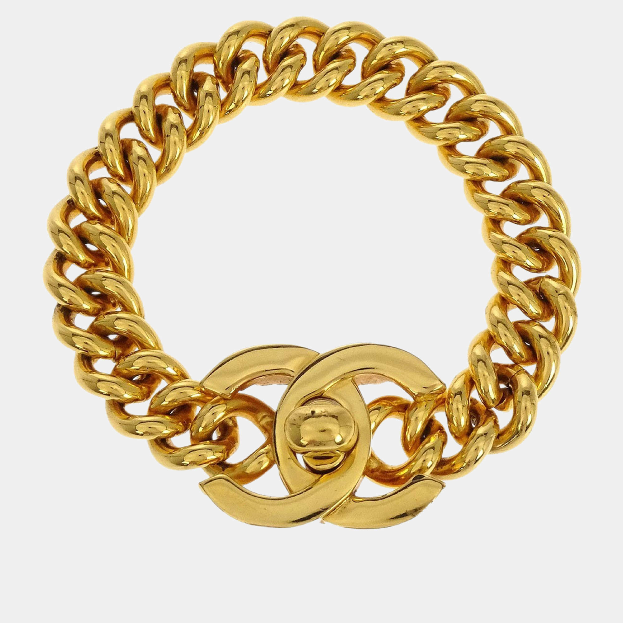 Pre Owned Chanel Turnlock Bracelet Gold