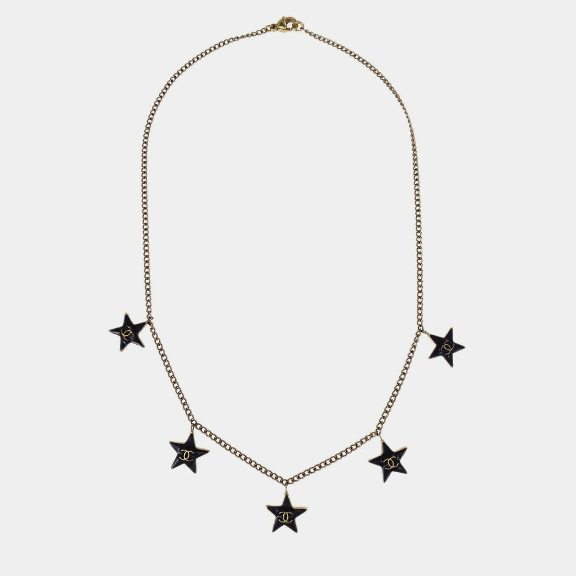 Pre Owned Chanel Gold Star Pendant Necklace 03A