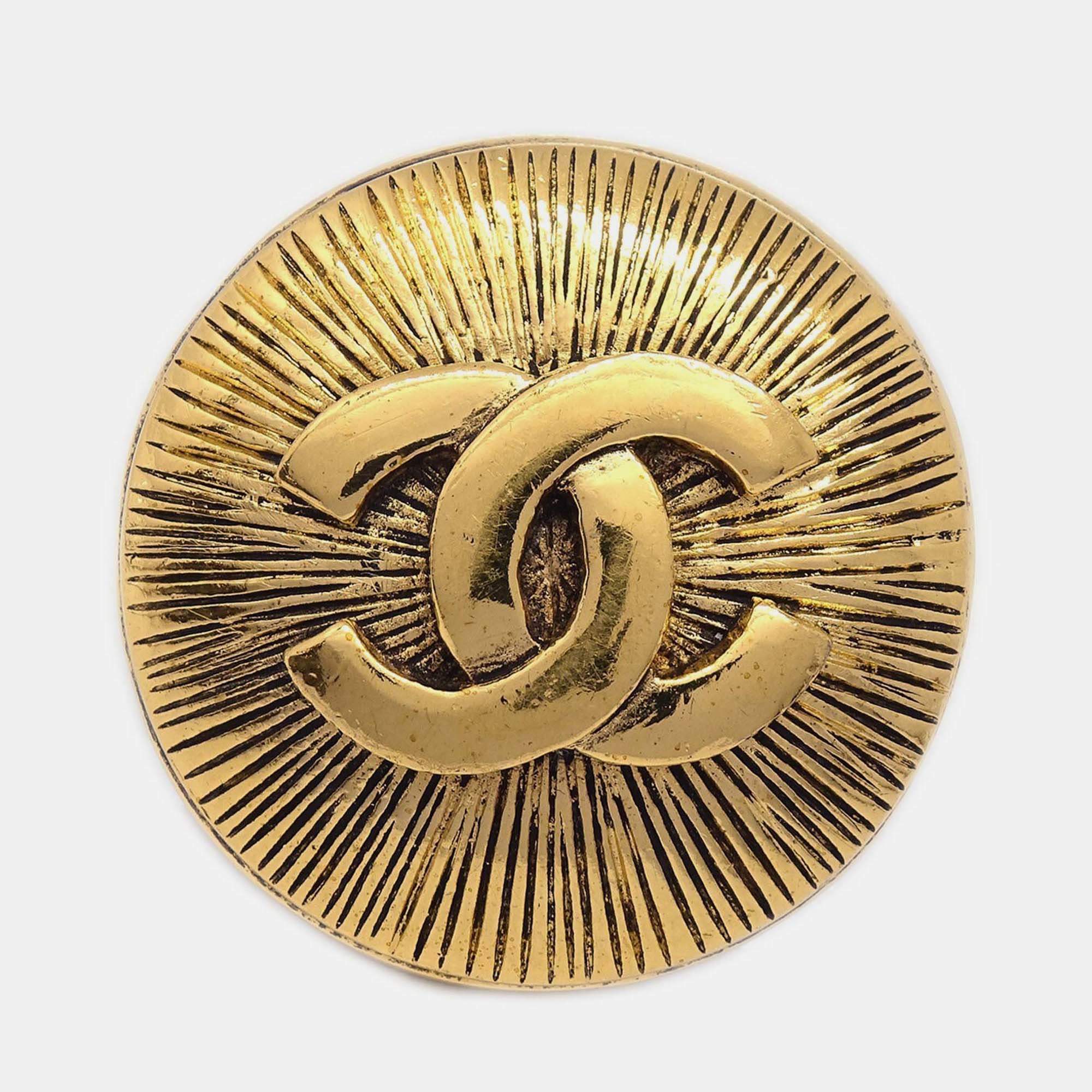 Pre Owned Chanel Brooch Pin Gold