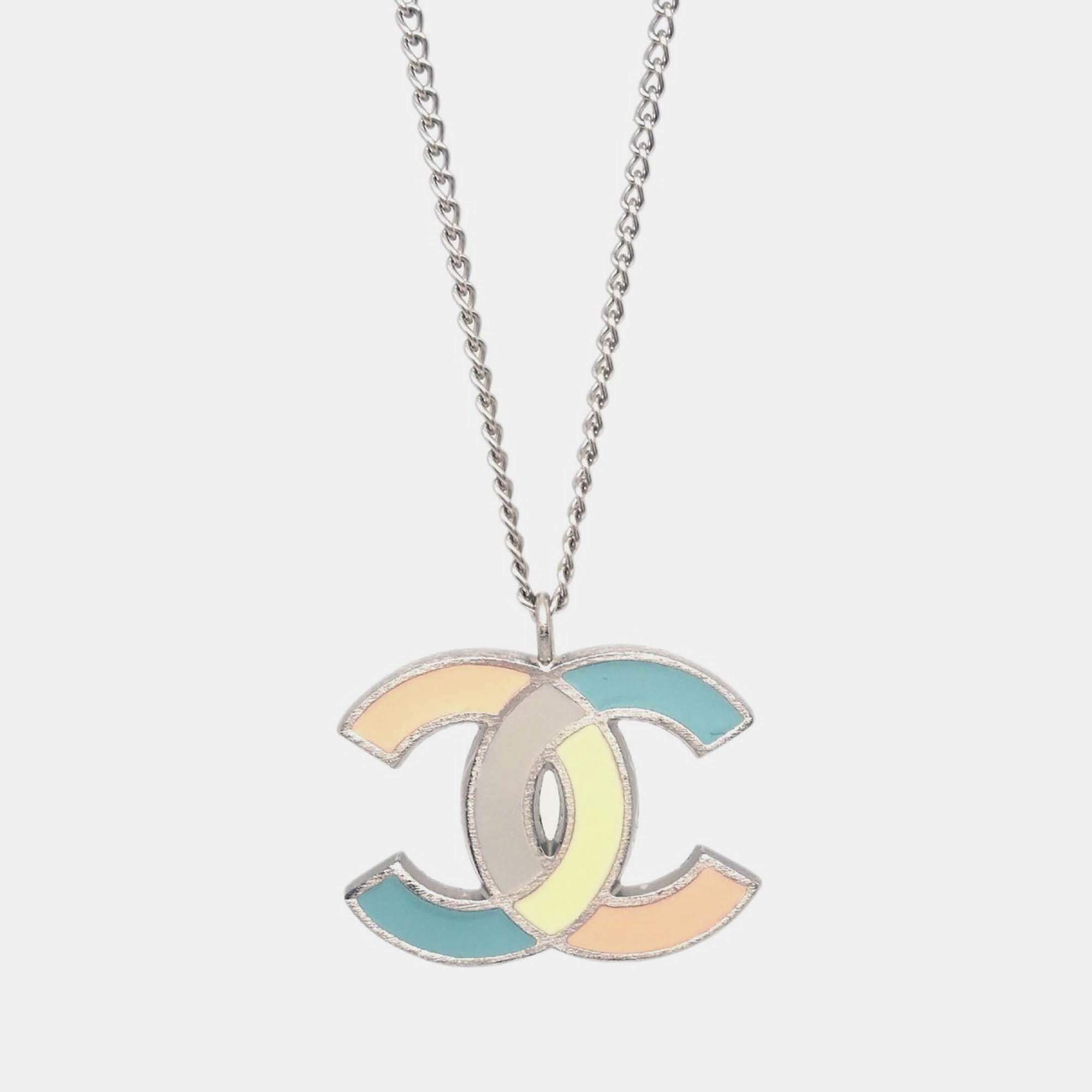 Pre Owned Chanel CC Chain Necklace Silver