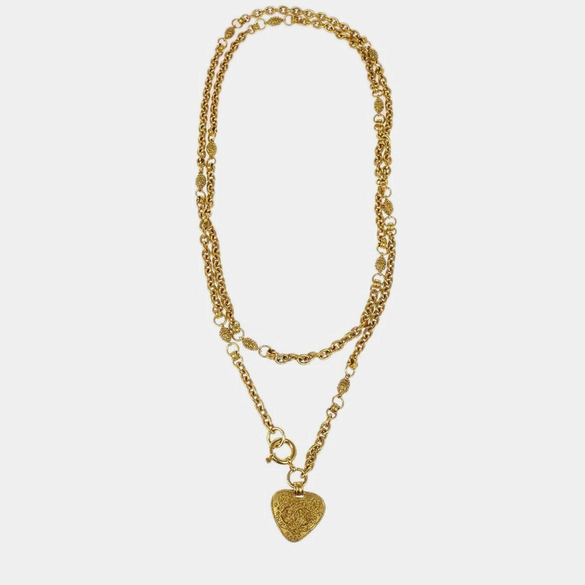 Pre Owned Chanel Chain Pendant Necklace Gold