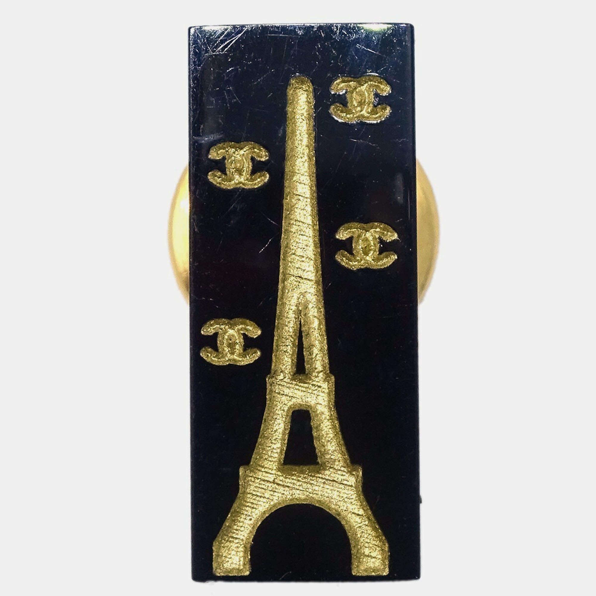 Pre Owned Chanel Brooch Pin Black