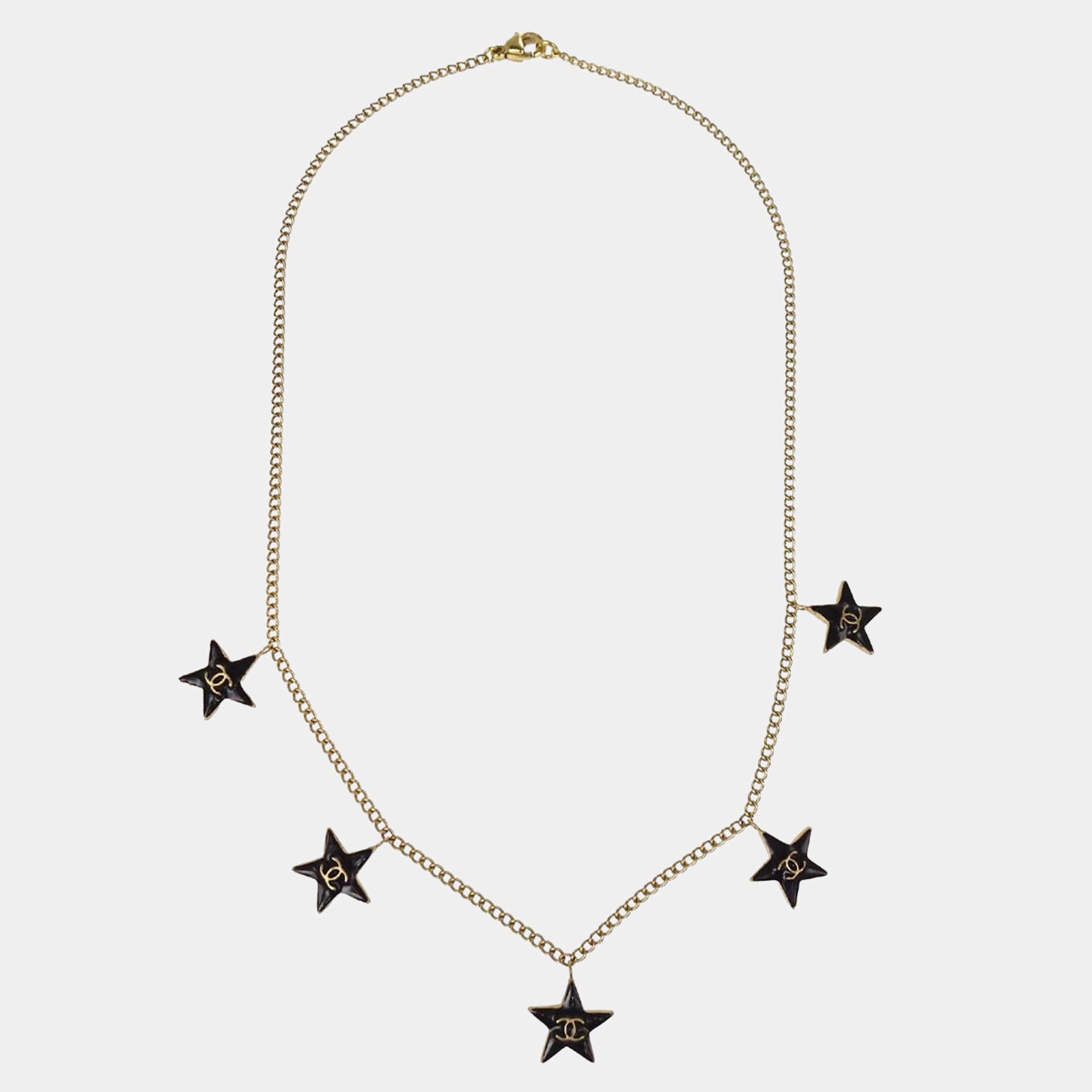 Pre Owned Chanel Gold Star Pendant Necklace