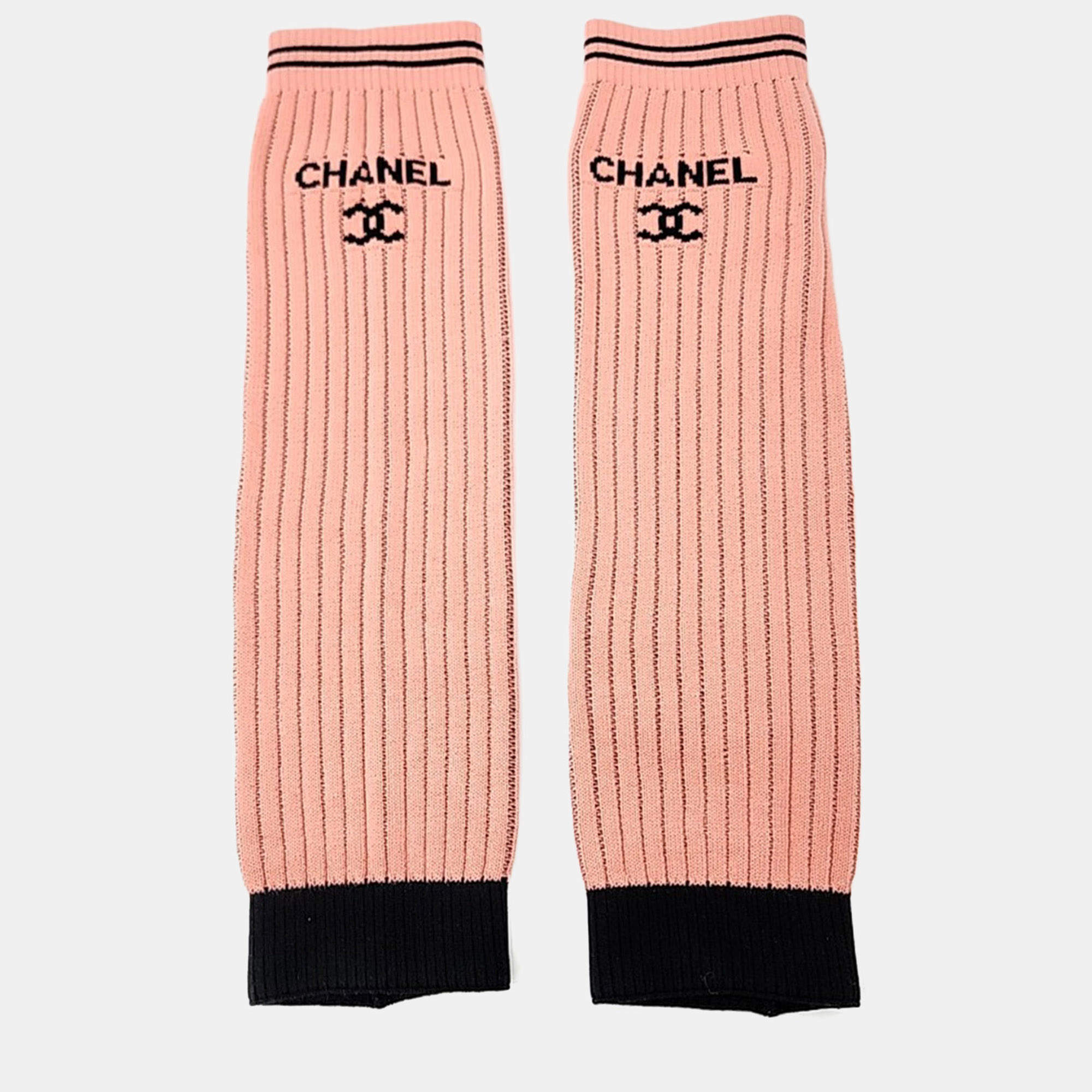 Pre Owned Chanel pink leg warmers