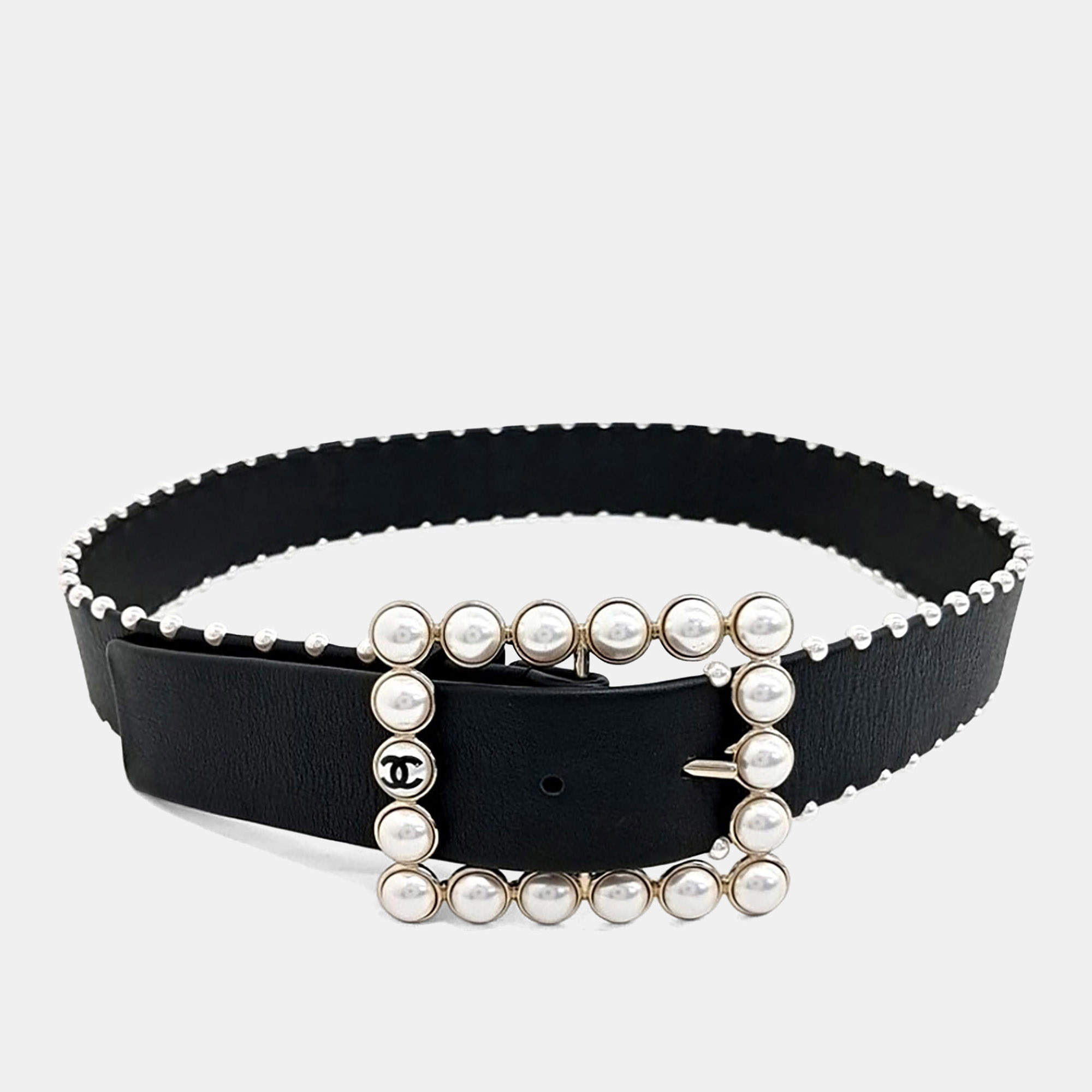 Pre Owned Chanel Pearl-Embellished Belt