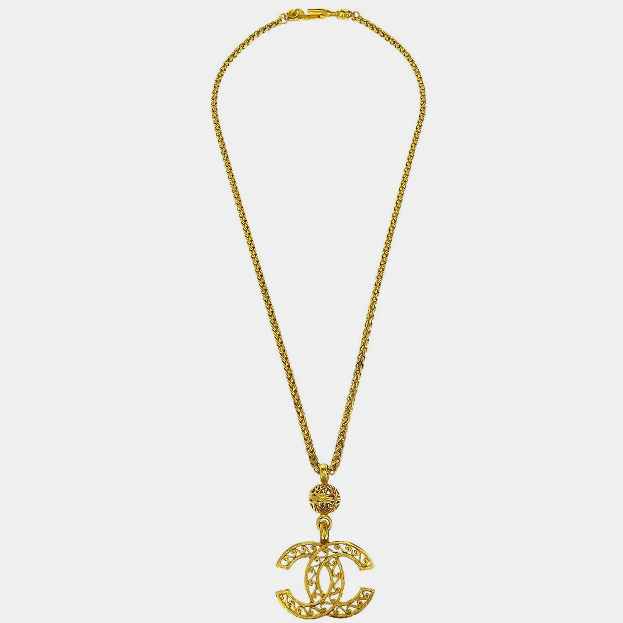 Pre Owned Chanel CC Chain Necklace Gold
