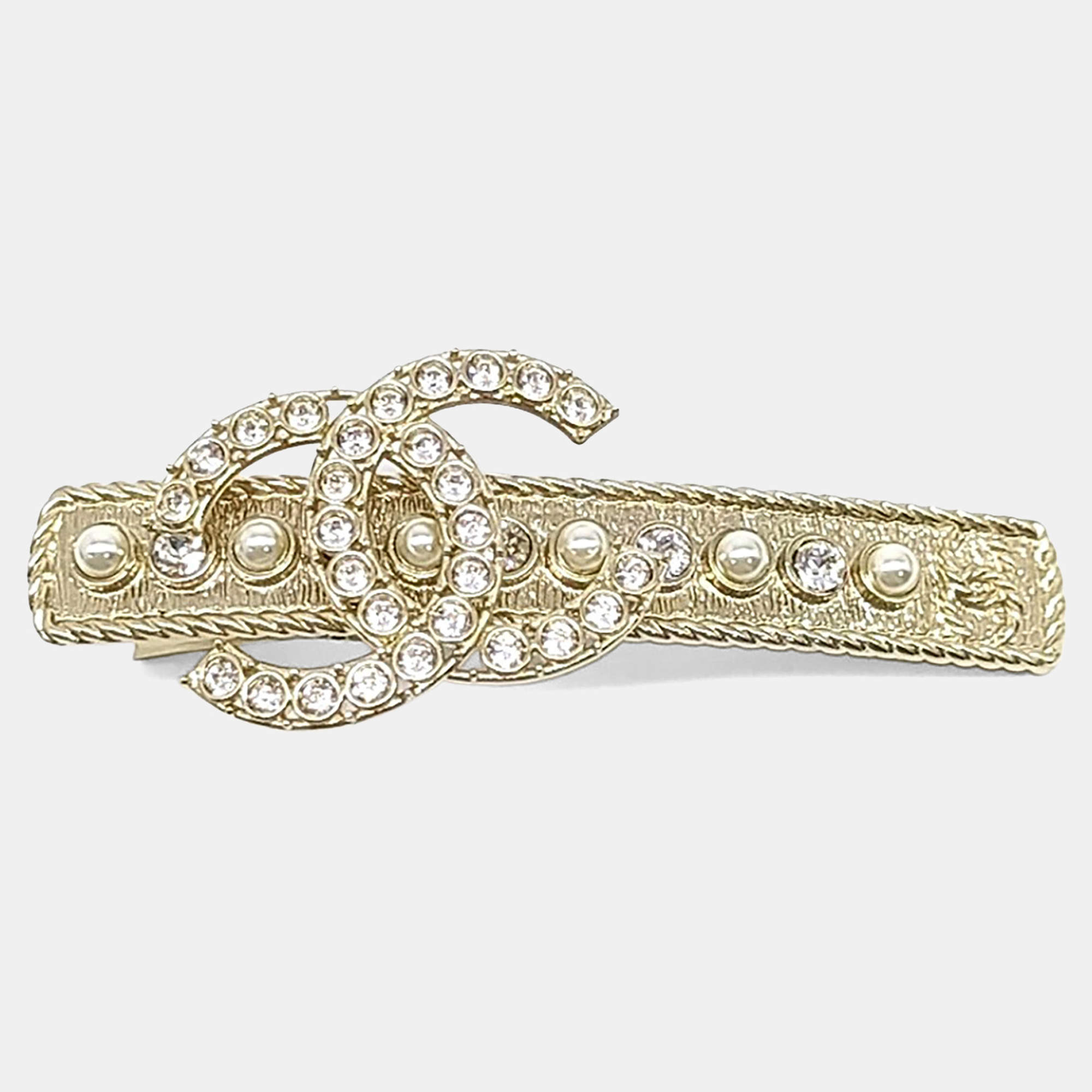 Pre Owned Chanel Gold Tone Hairpin