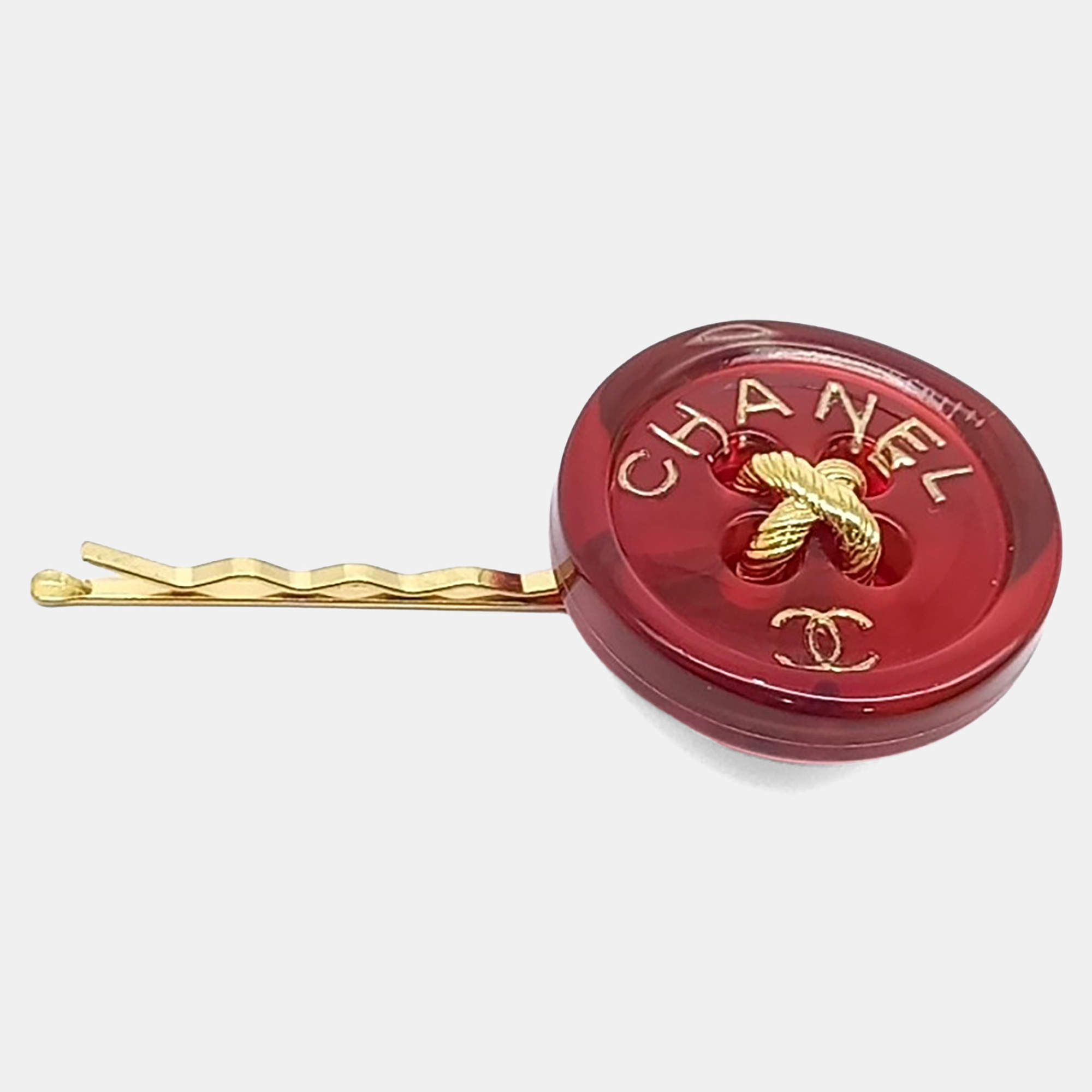 Pre Owned Chanel Gold Tone Metal Hairpin