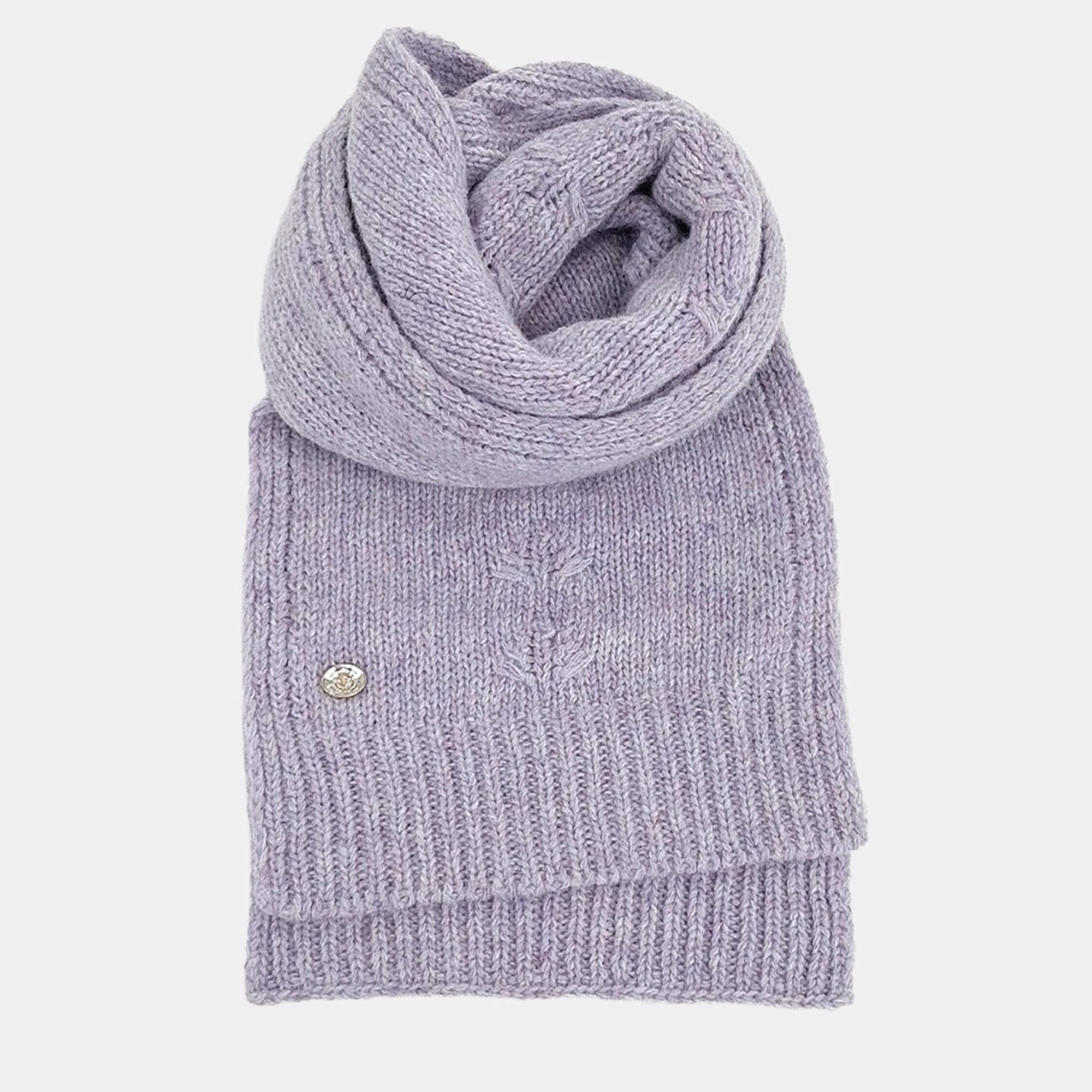 مملوكة مسبقًا Chanel Wool Purple Muffler
