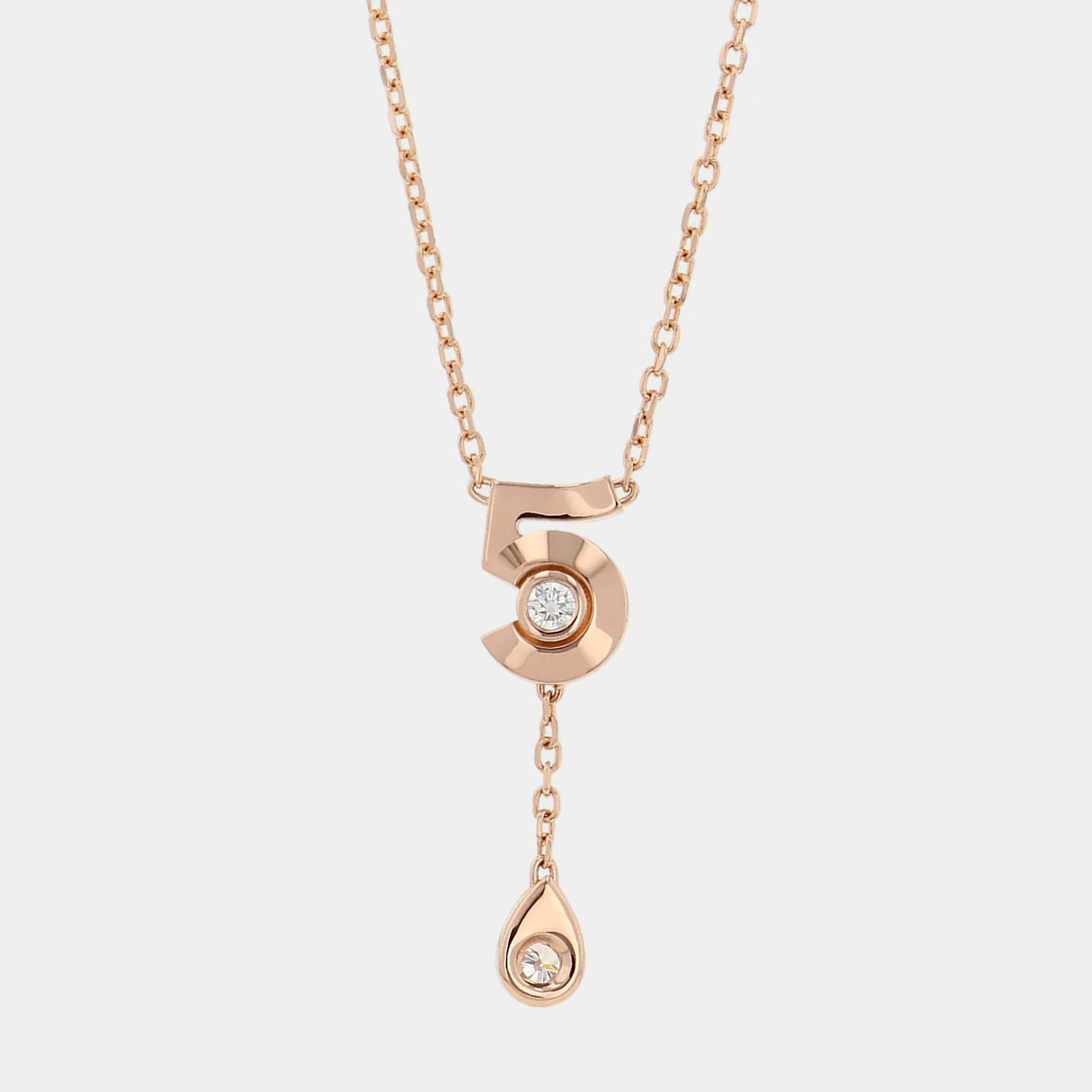 مملوكة مسبقًا Chanel Extrait De Chanel No. 5 Necklace 18K Pink Gold