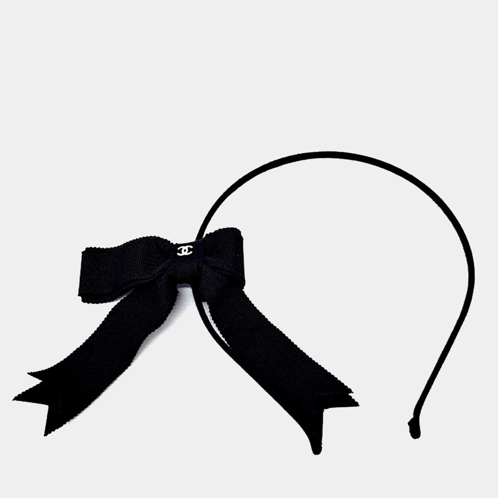 Pre Owned Chanel Black Fabric hairband