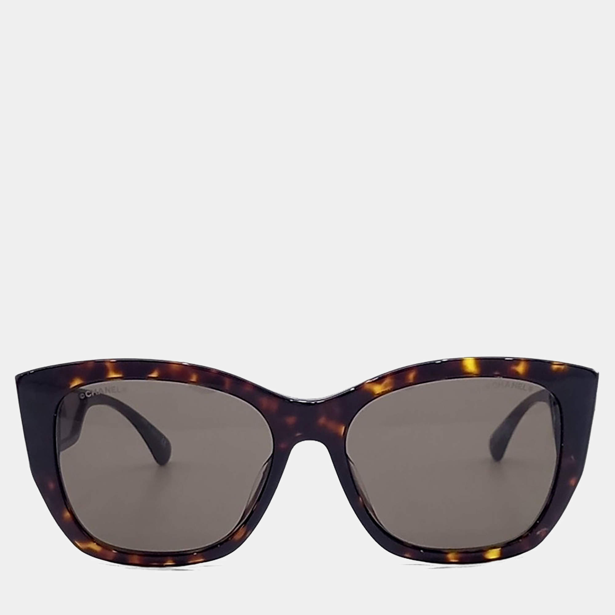 Pre Owned Chanel Brown Tone Sunglasses