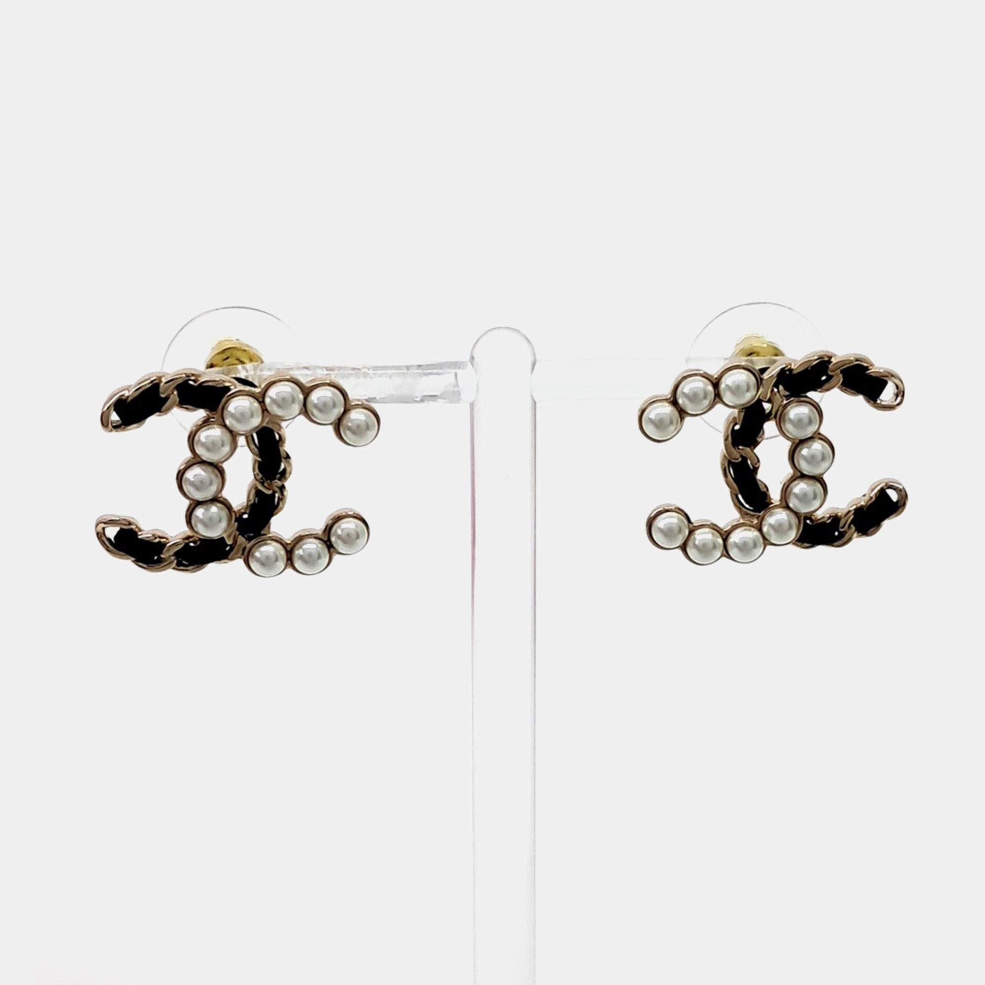 Pre Owned Chanel logo earrings