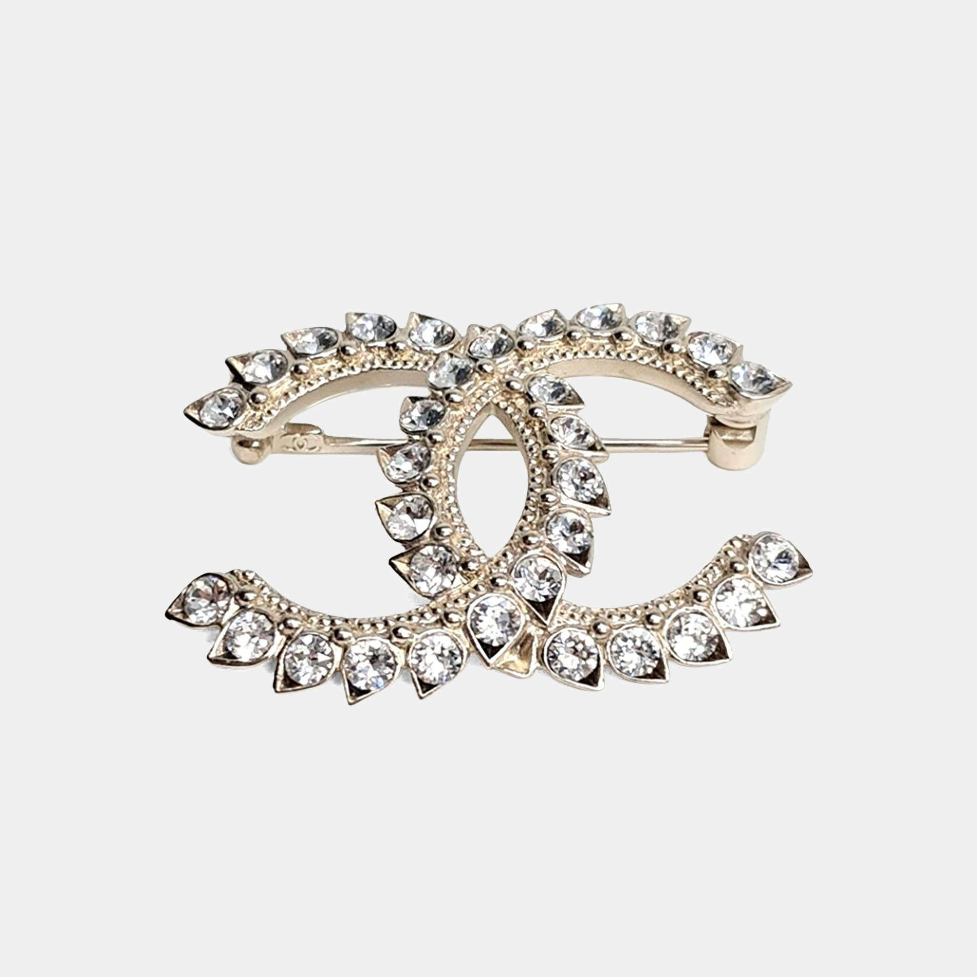 Pre Owned Chanel logo embellished brooch