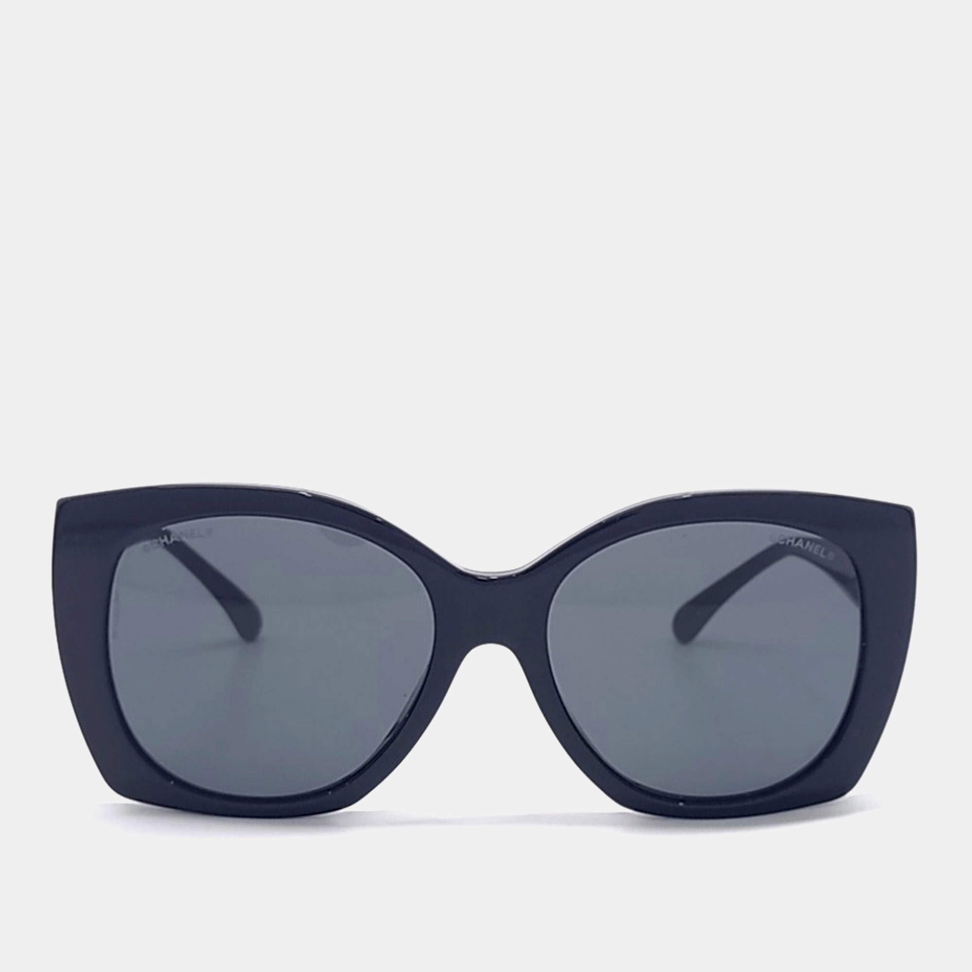 Pre Owned Chanel Black Heart Sunglasses