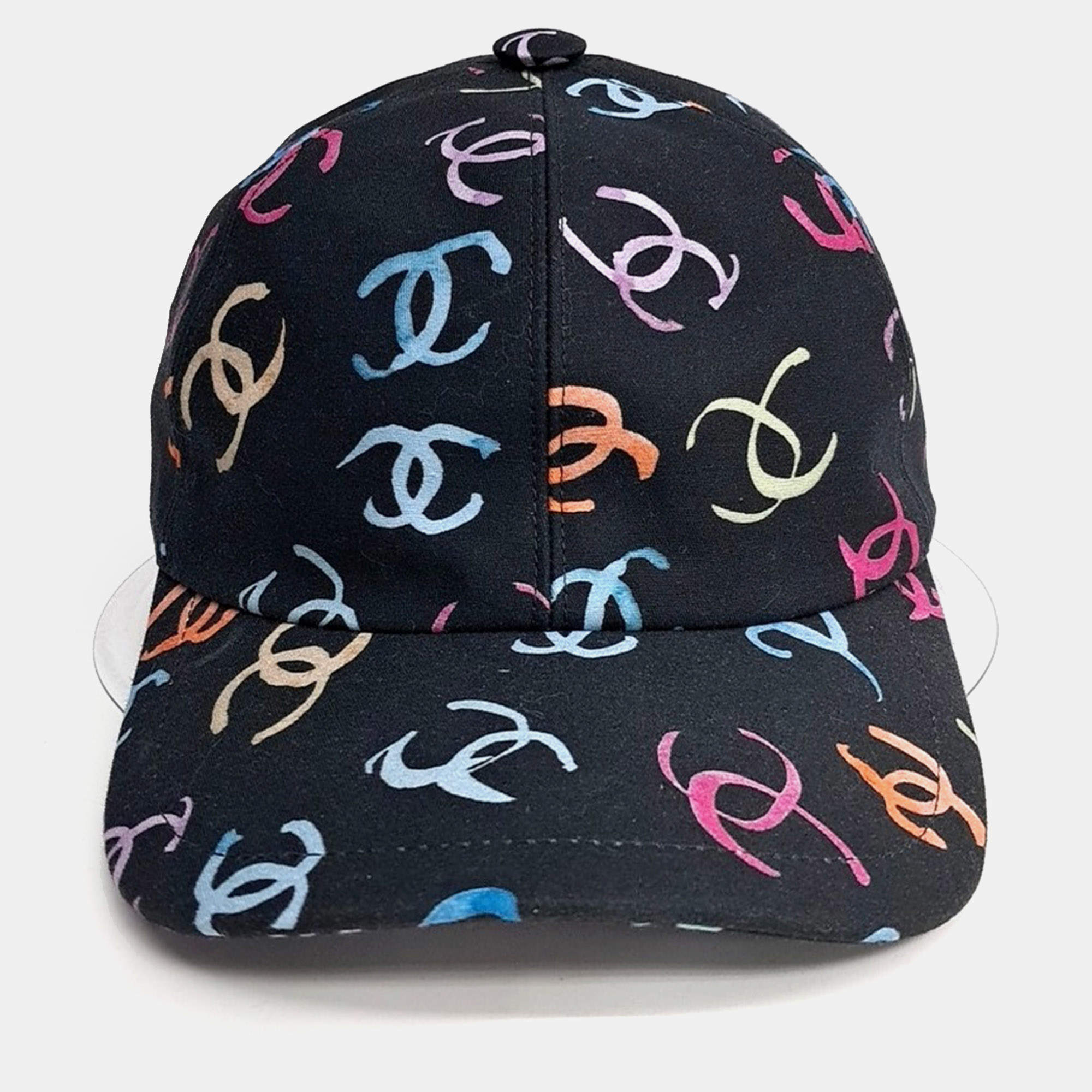Pre Owned Chanel Black/Multicolor Cotton Cap