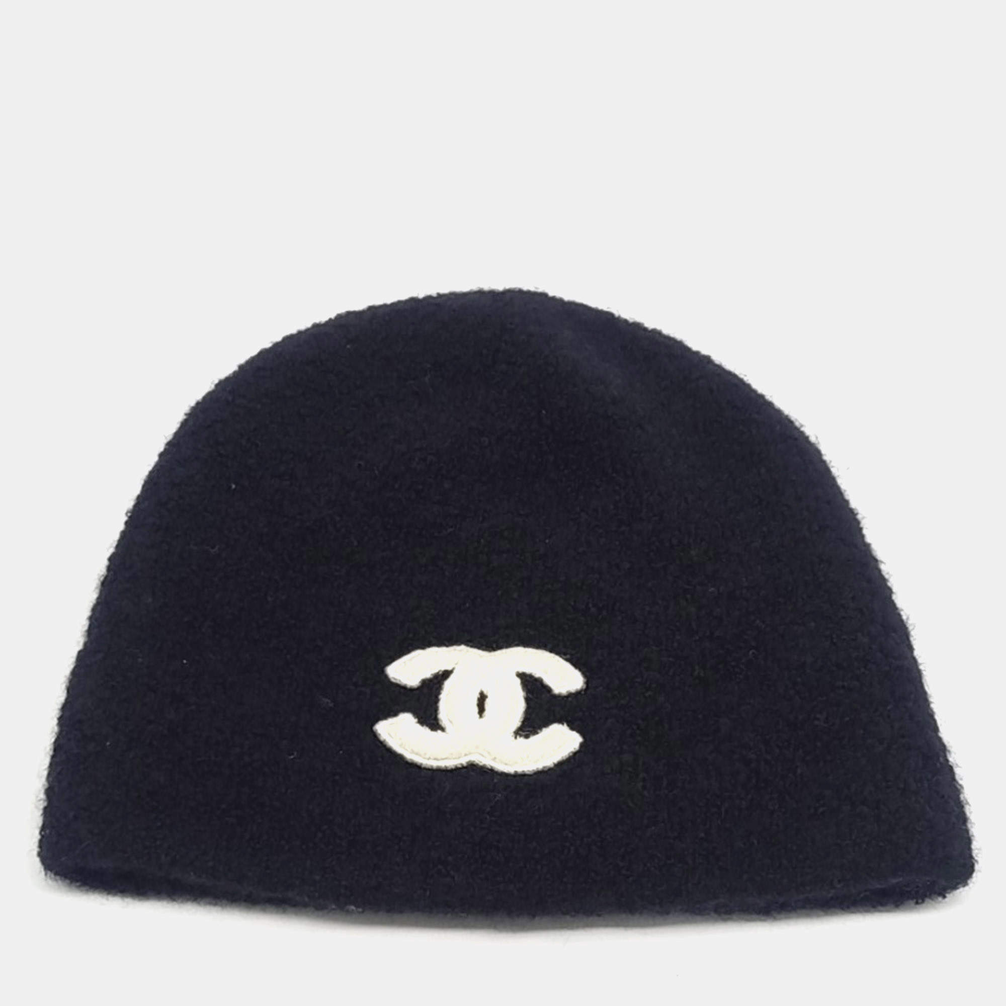 Pre Owned Chanel Black Cashmere/Silk Beanie