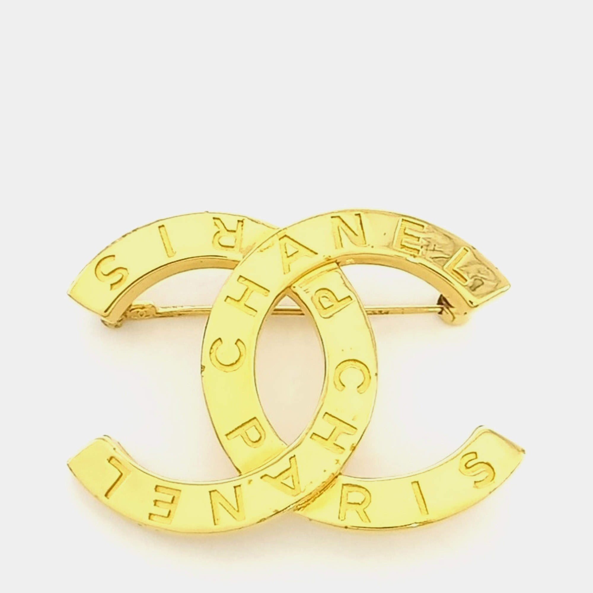 Pre Owned Chanel logo brooch