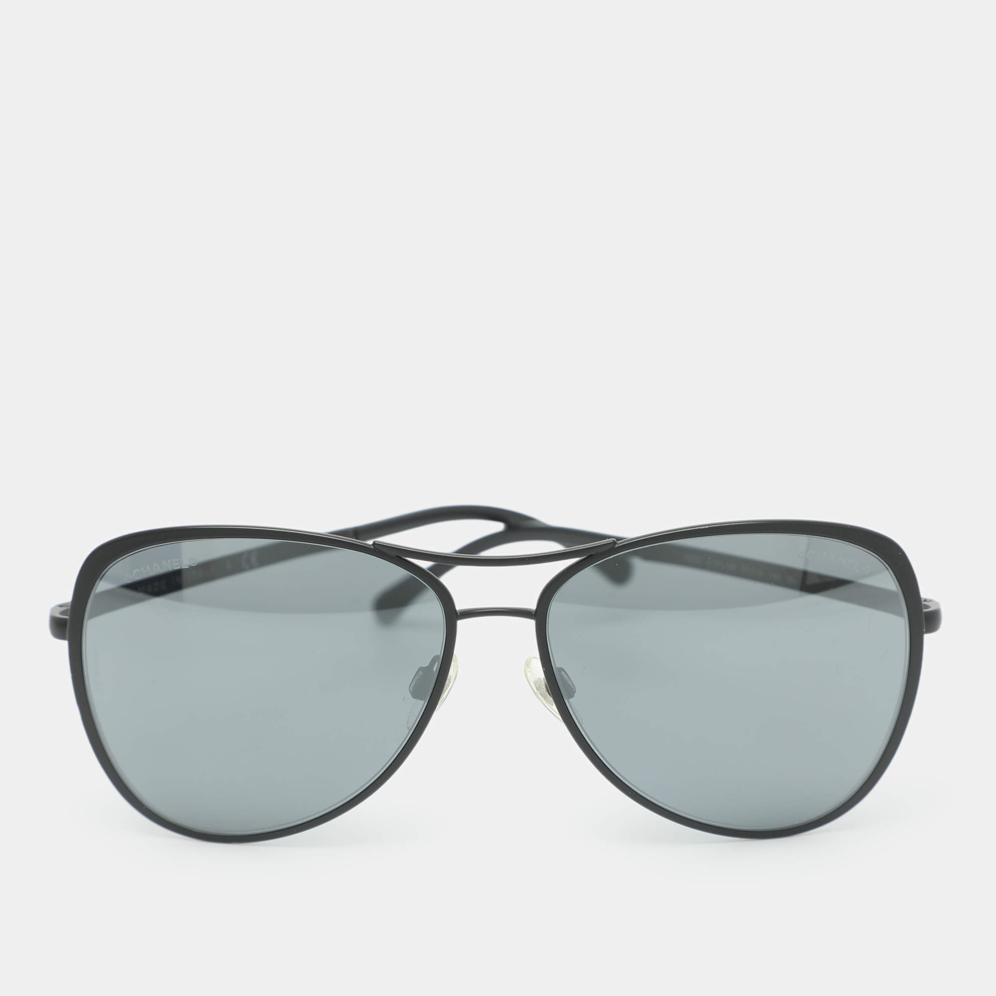 Pre Owned Chanel Black Acetate 4223 c.101/26 Pilot Summer Sunglasses 