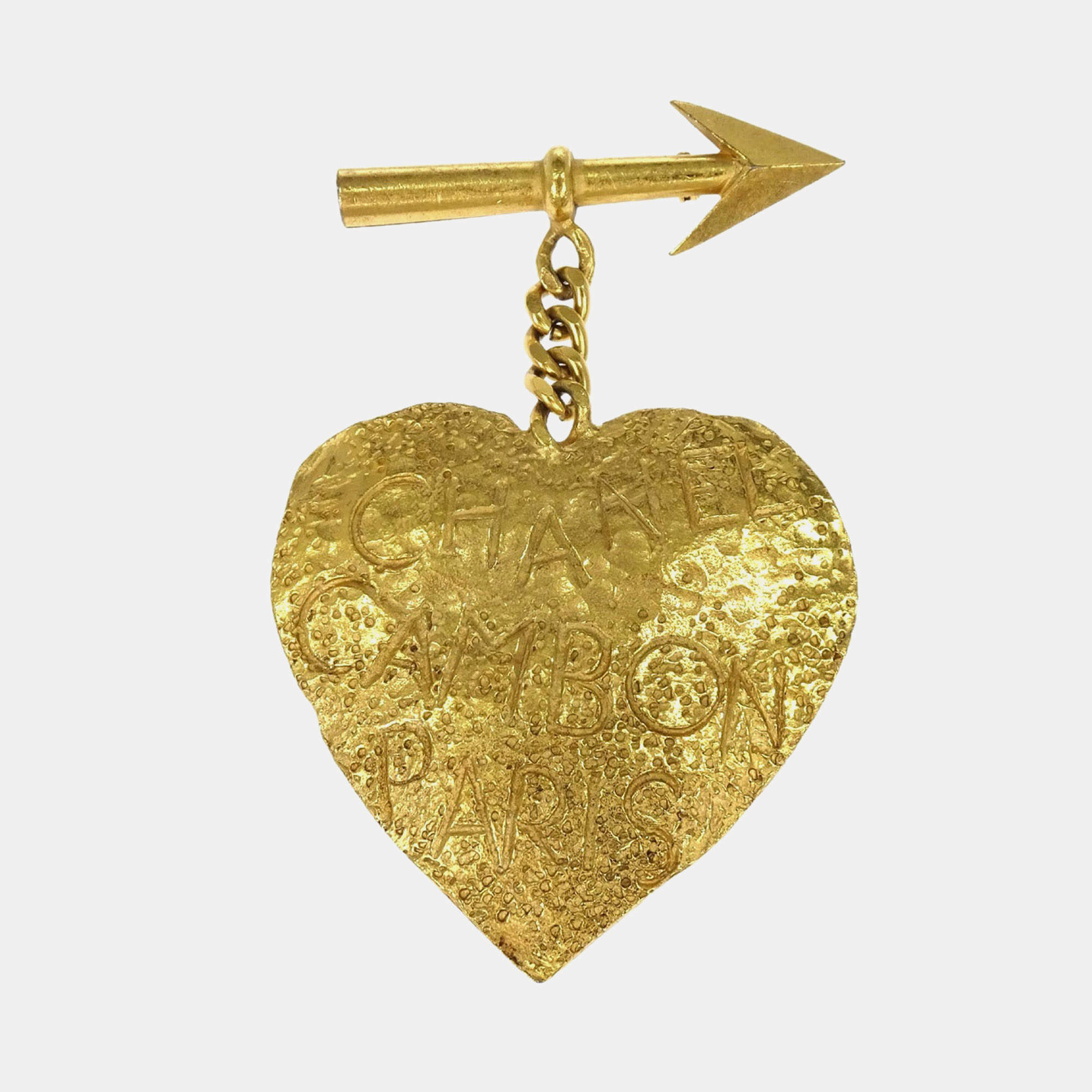 Pre Owned Chanel Vintage Gold Plated Metal Brooch