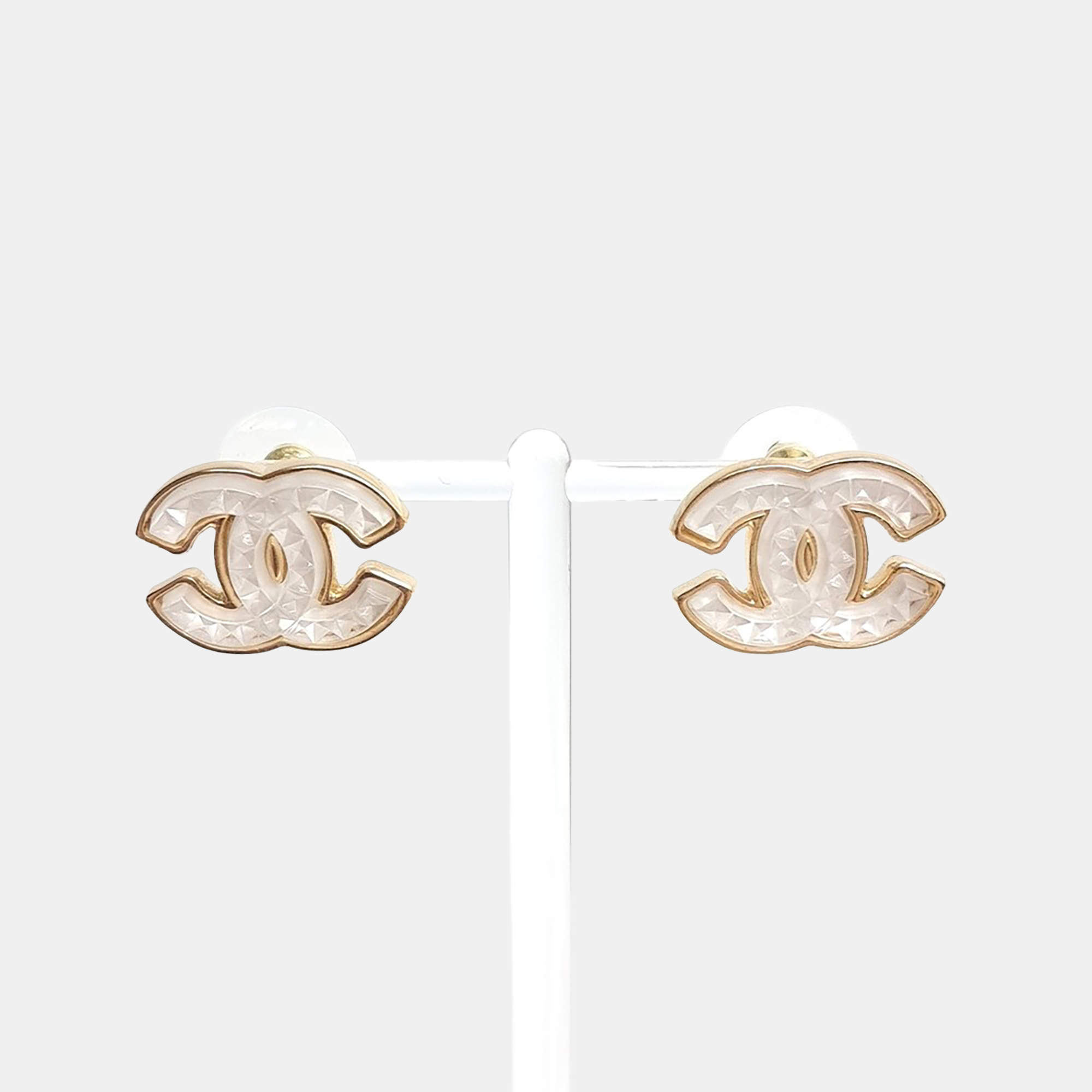 Pre Owned Chanel CC Logo Stud Earrings