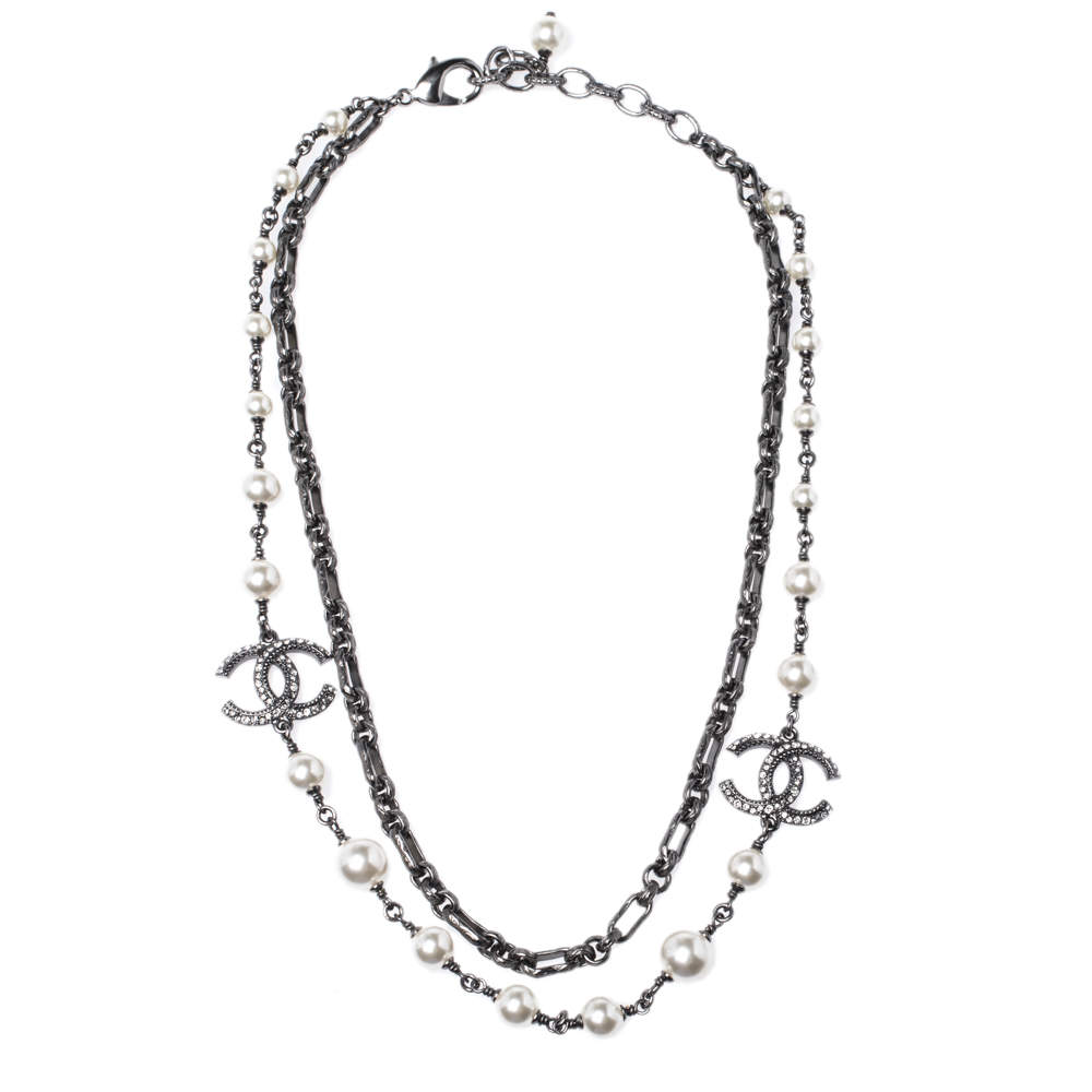 chanel layered necklace