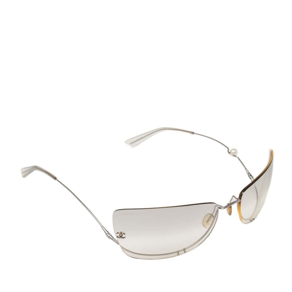 Chanel Silver 4053 Rimless Pearl Sunglasses