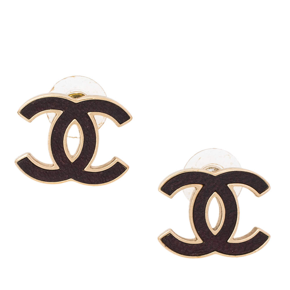 chanel earrings leather