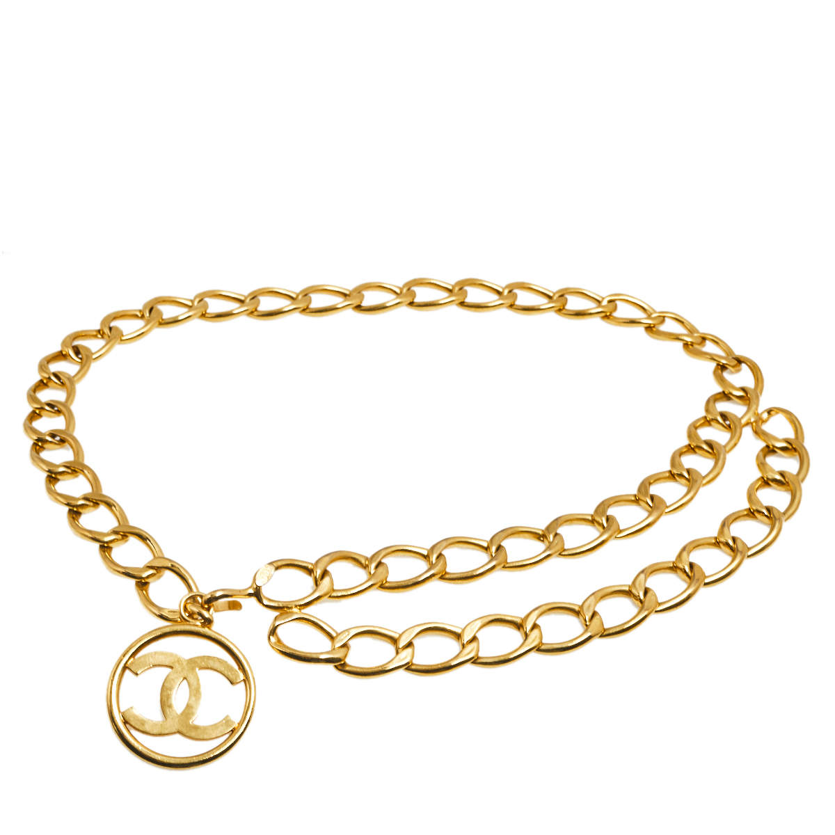 Chanel Gold Chain-Link Cuff Bracelet For Sale at 1stDibs