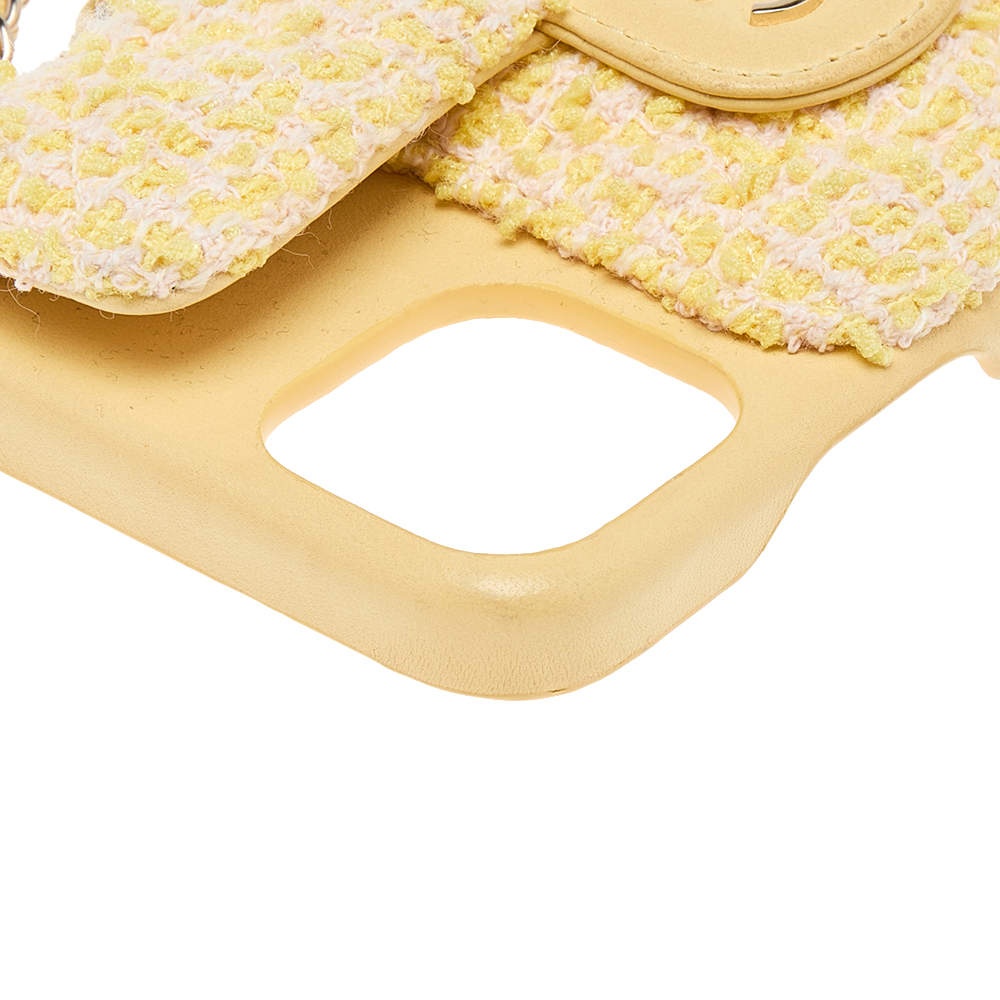 Chanel Yellow Quilted Tweed and Leather iPhone 12 Pro Classic