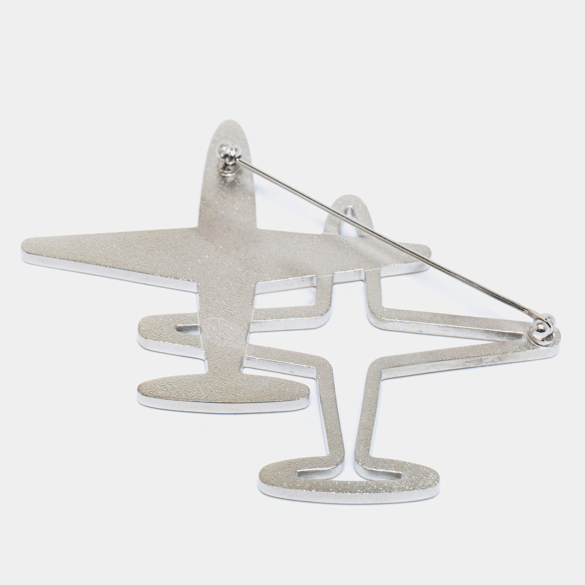 Chanel Silver Tone Crystal Airplanes Pin Brooch Chanel | TLC