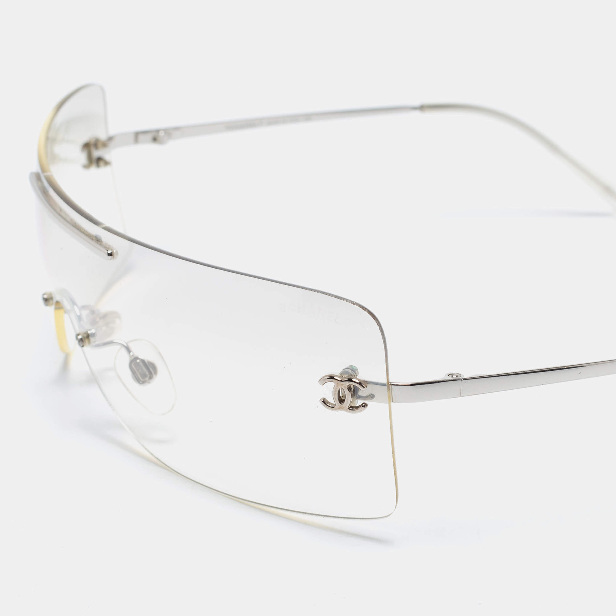 Chanel Transparent 4080 Rimless Visor Shield Sunglasses