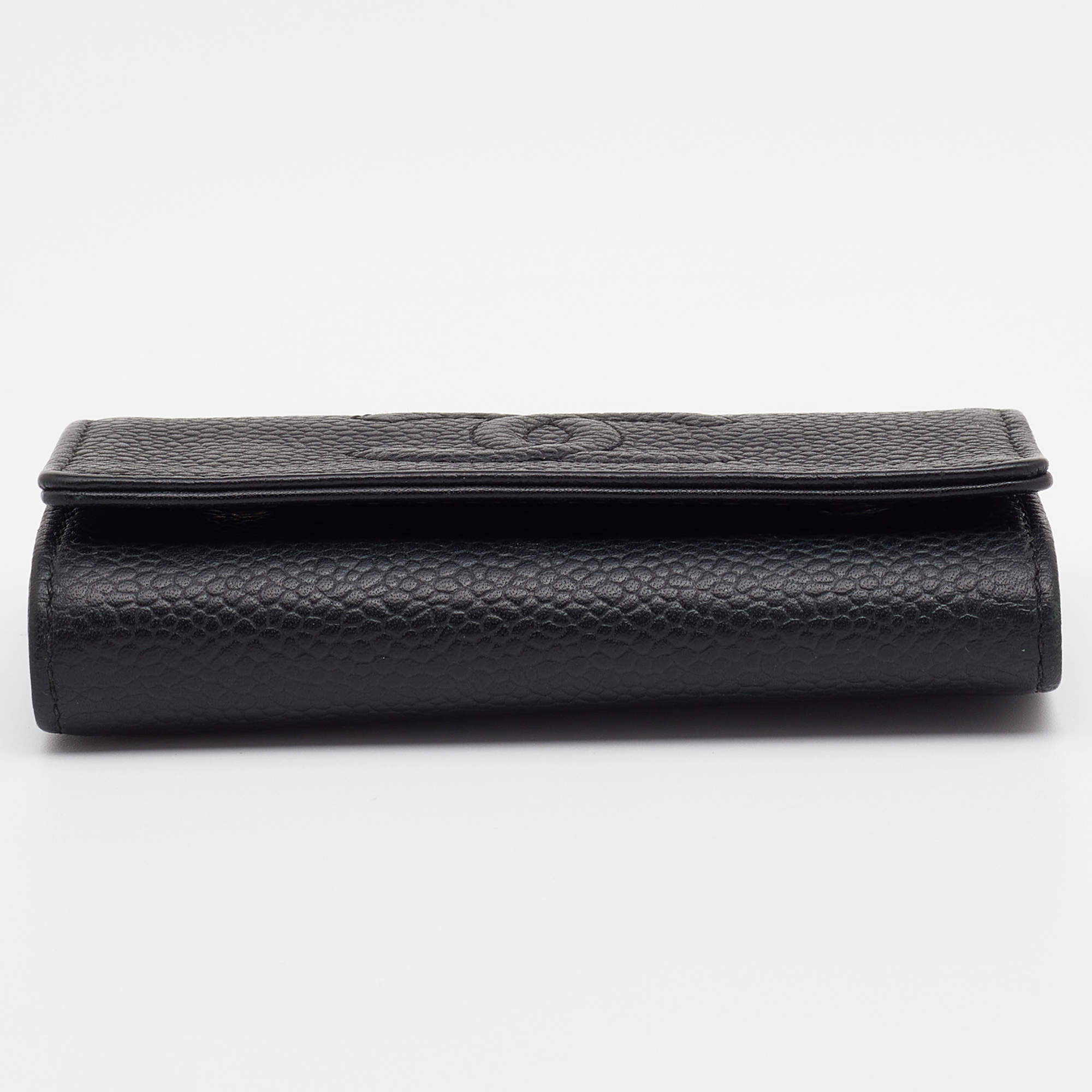 Chanel Black Caviar Leather CC 6 Key Holder