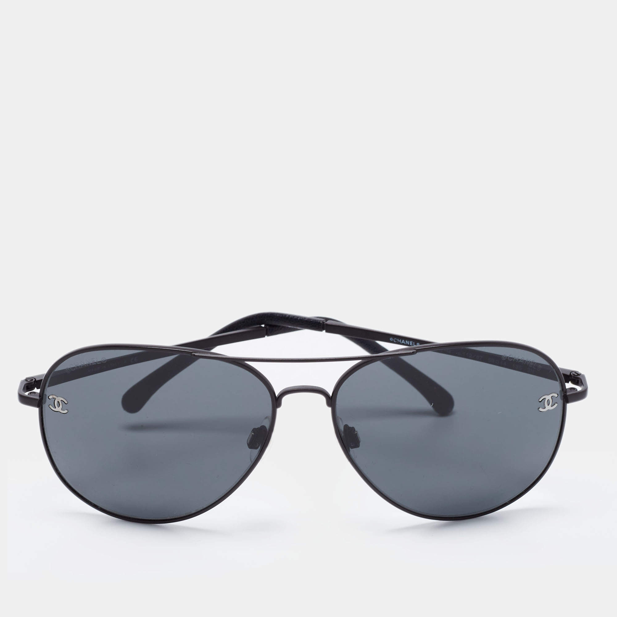 Chanel Black Acetate And Rhinestone Sunglasses