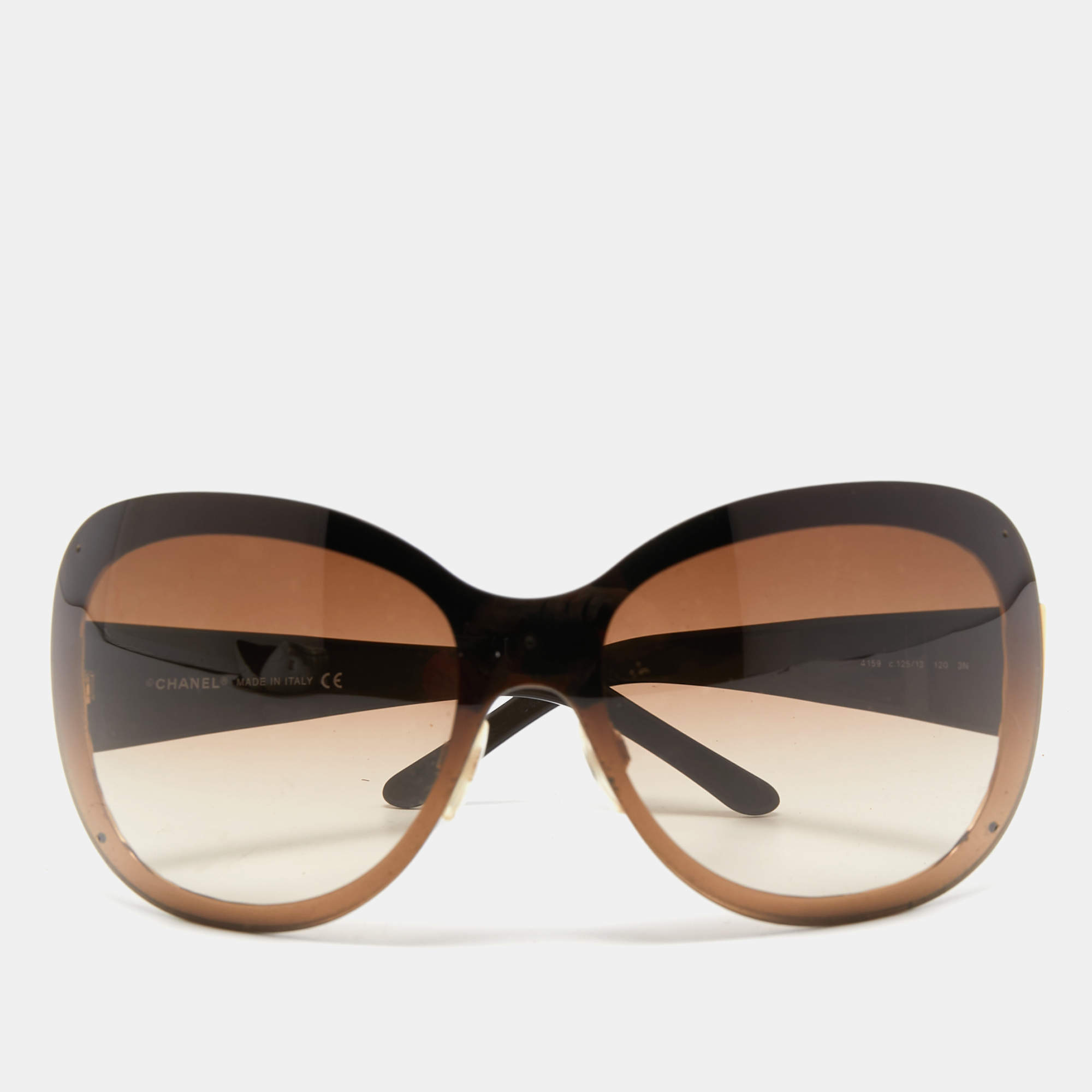 Chanel Brown Quilted 4159 Oval Sunglasses