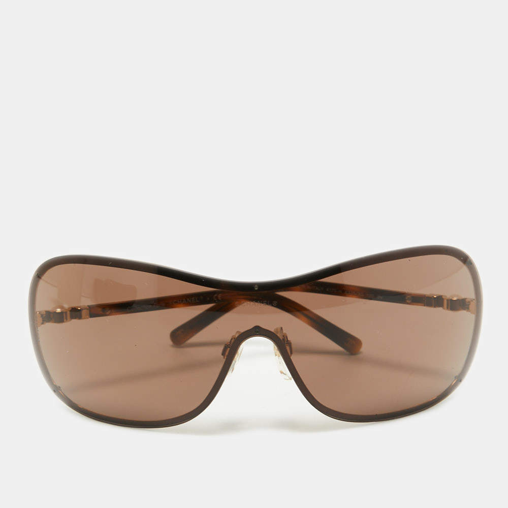 Chanel Brown 4170-H Pearl Shield Sunglasses