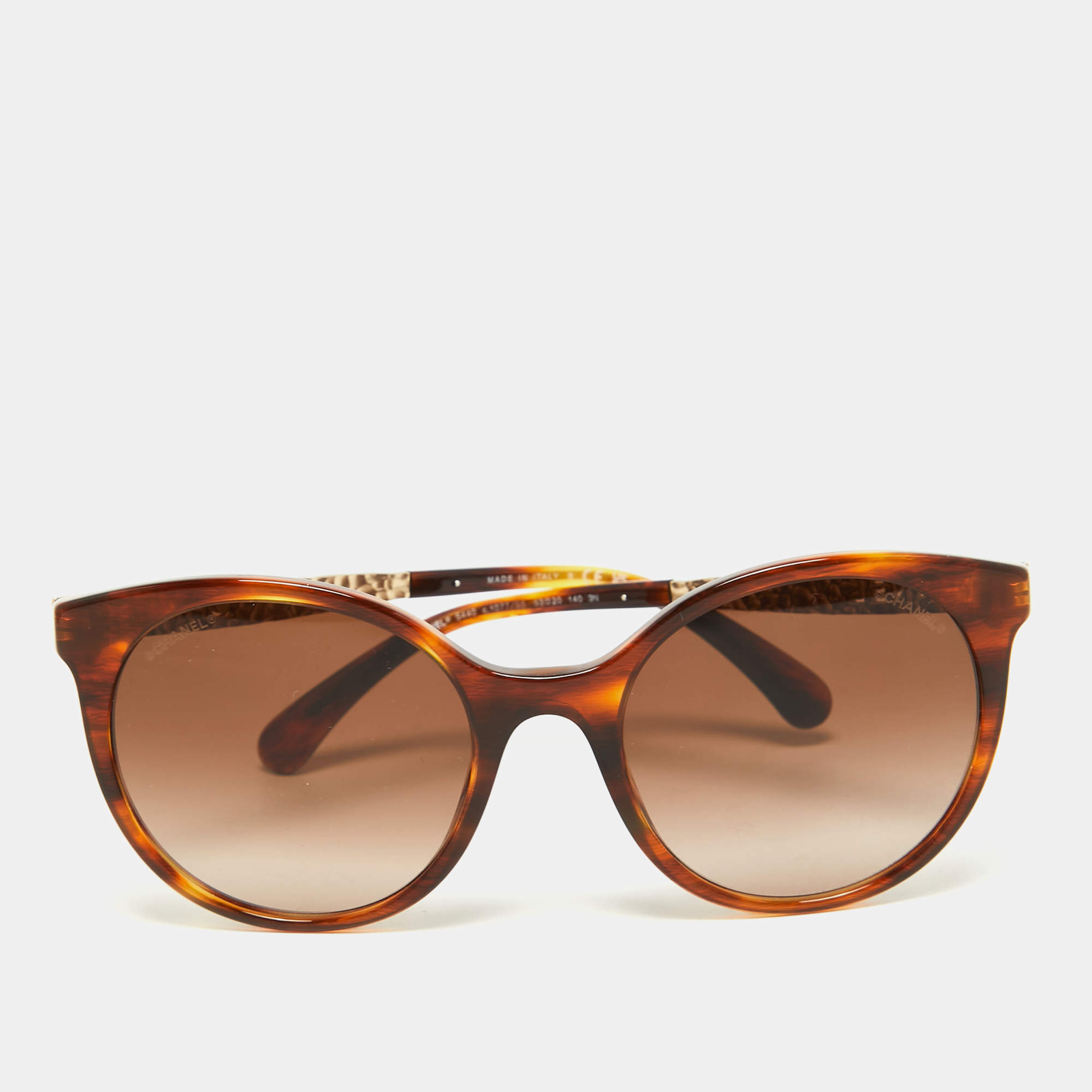 Chanel Brown 5440 Logo Metal Round Sunglasses